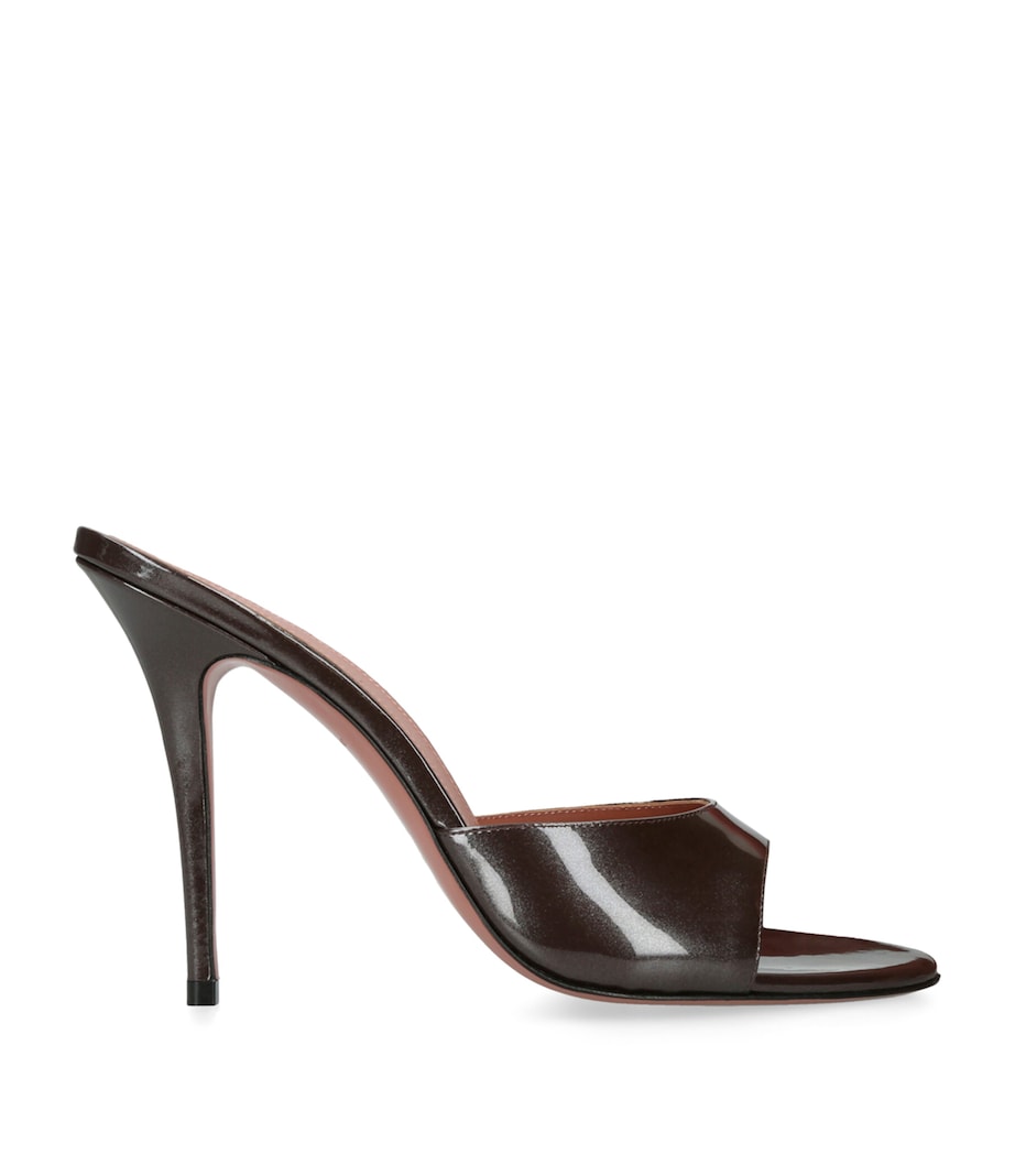 Patent Leather Elodie Heeled Mules 105 BROWN Image 1