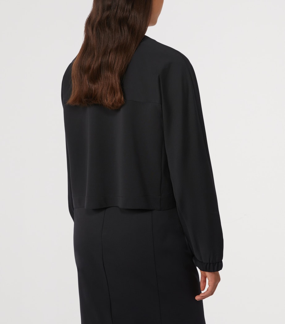 Jersey Zip-Up Jacket BLACK Image 3