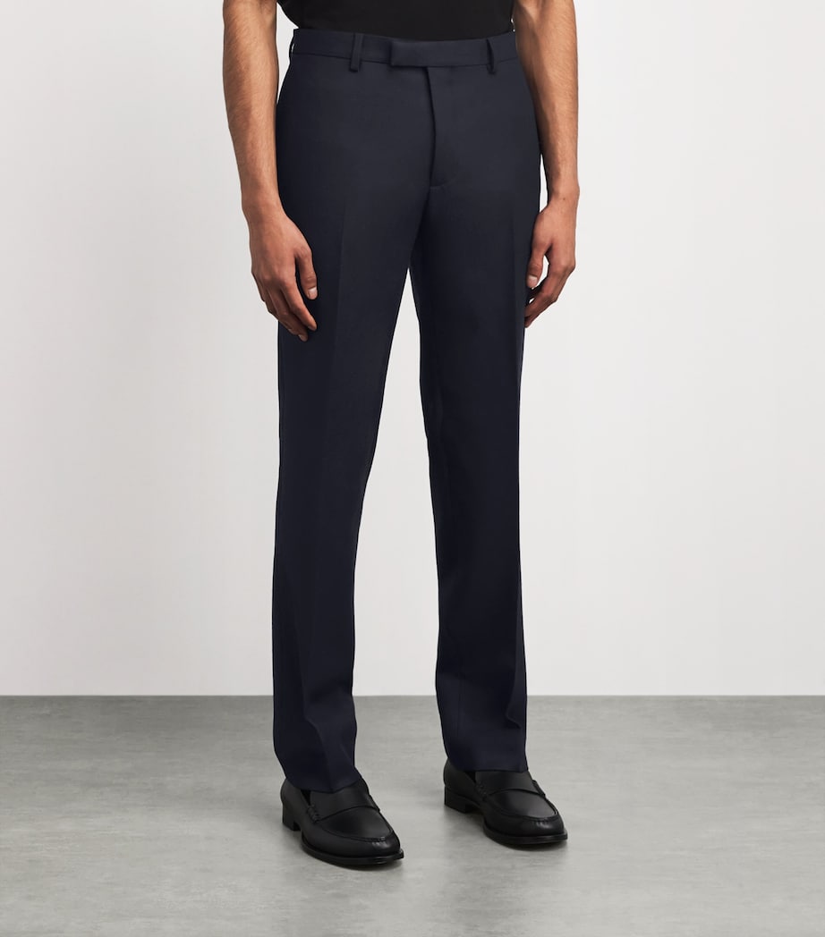 Virgin Wool Tailored Trousers NAVY BLUE Image 3