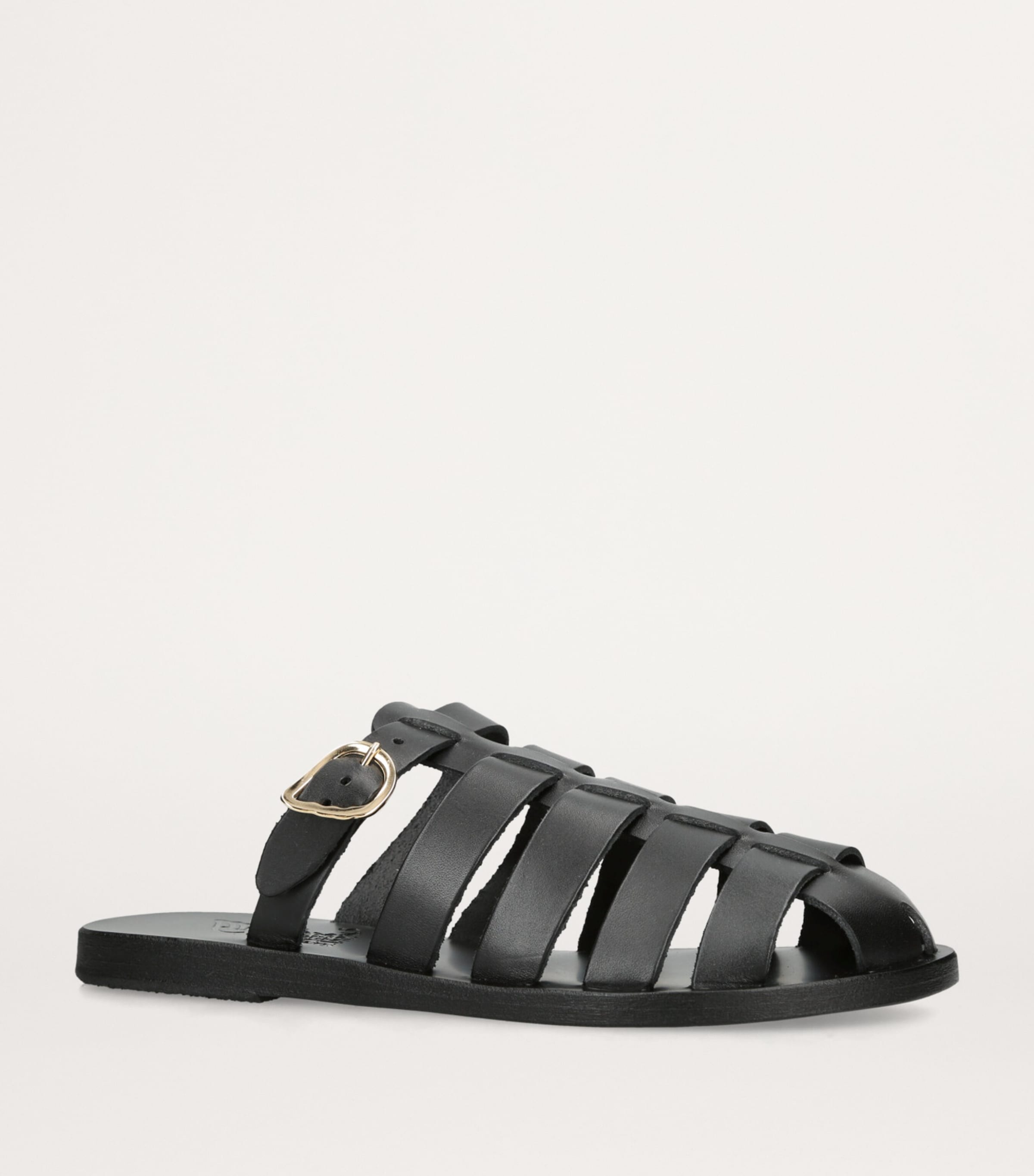 Ancient Greek Sandals Leather Cosmia Sandals Black Image 3