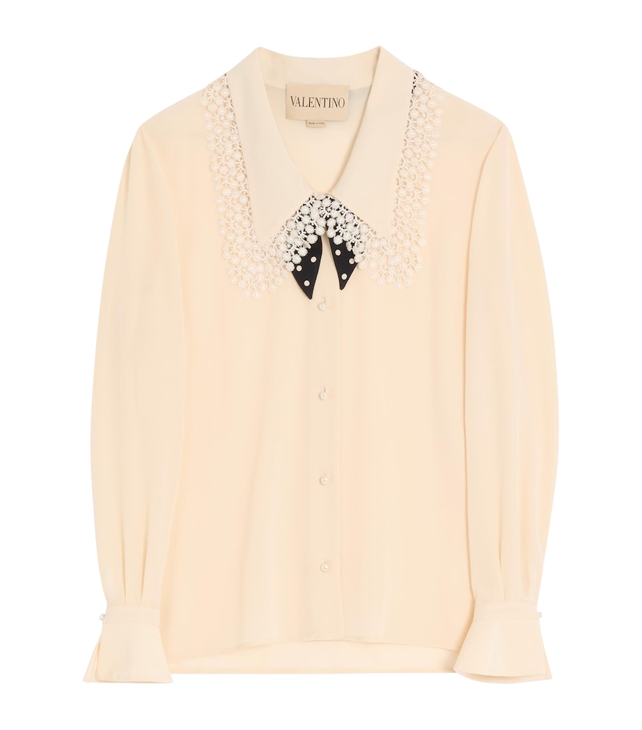 Silk Lace-Trim Blouse AD6 Image 1