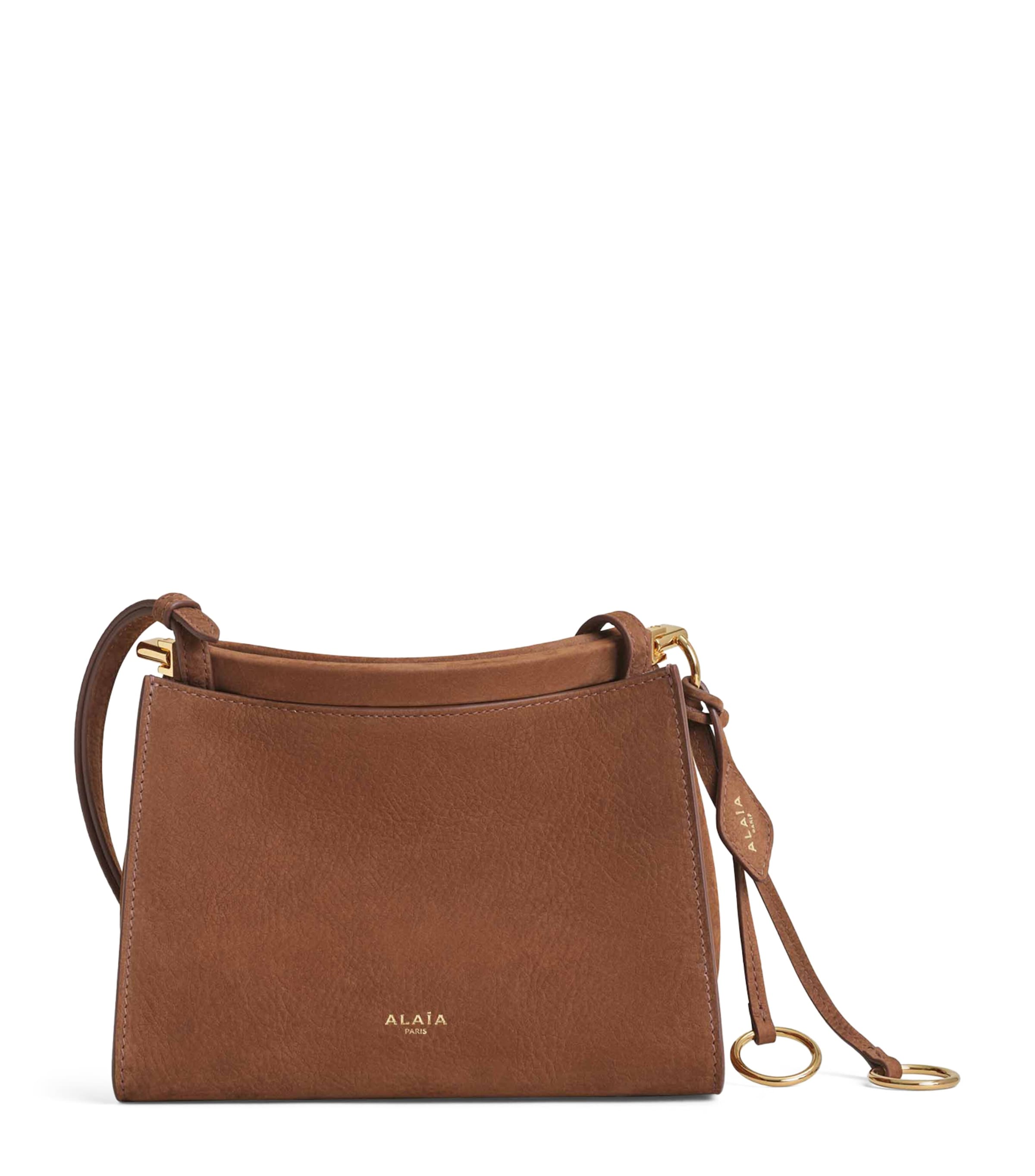 Alaïa Small Leather Le Quick Square Shoulder Bag In Brown