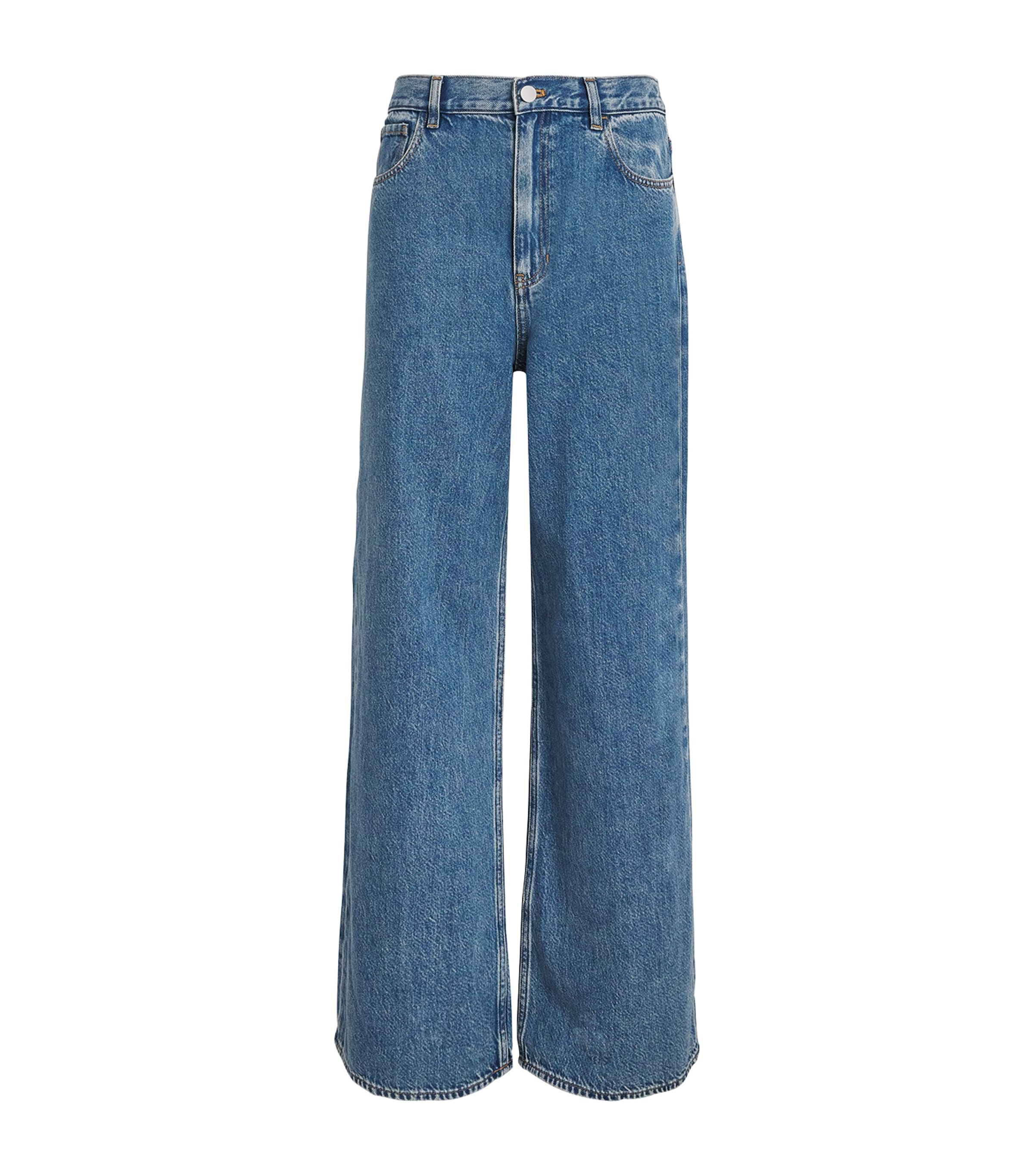 Theory High-waisted Wide-leg Jeans In Blue