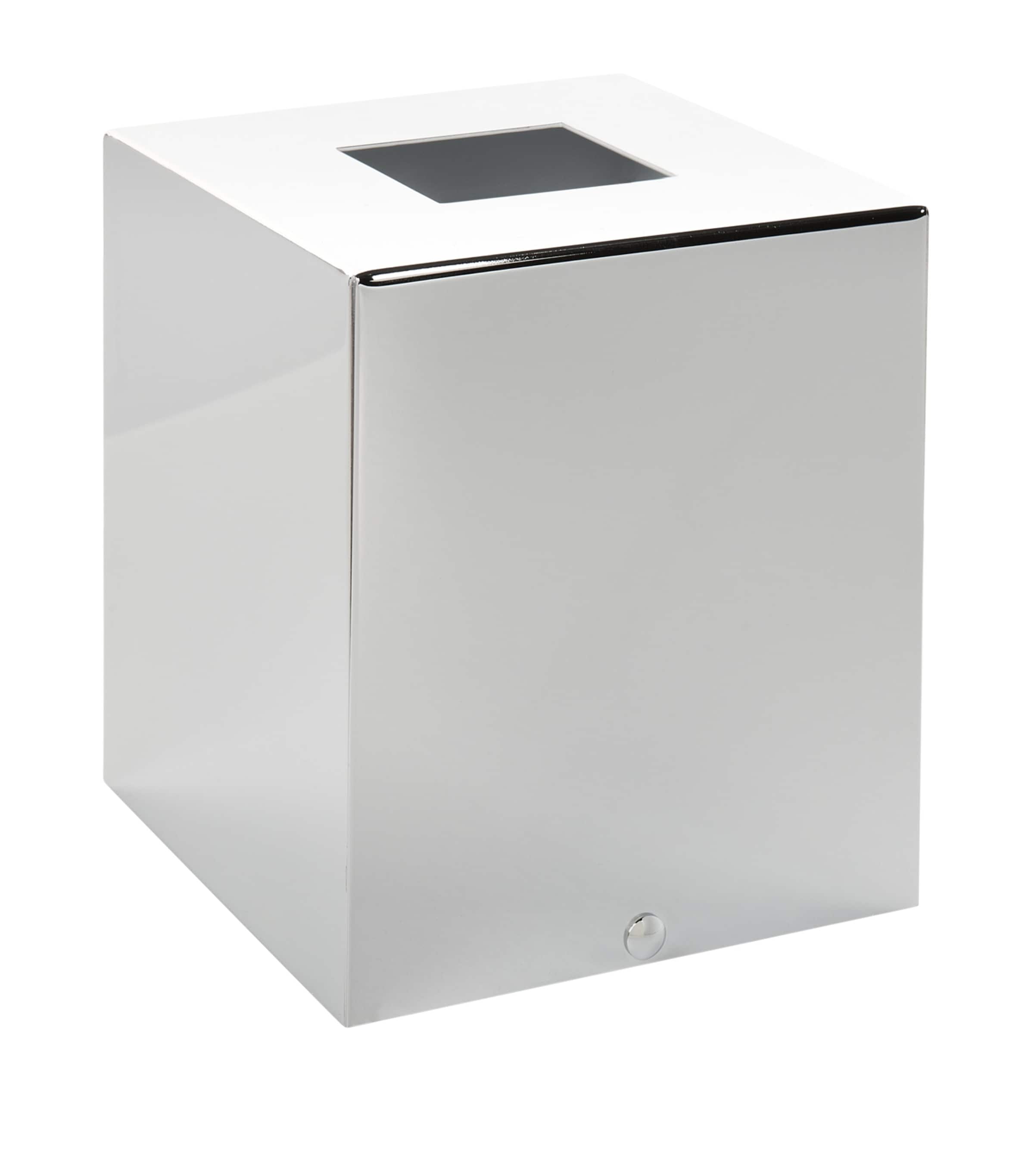 Square Chrome Tissue Box SILVER Image 2