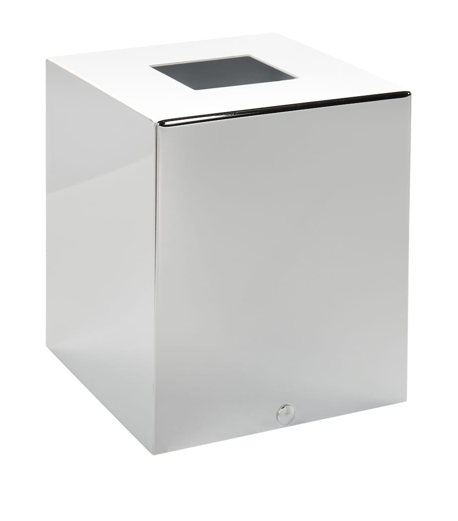 Square Chrome Tissue Box SILVER Image 2