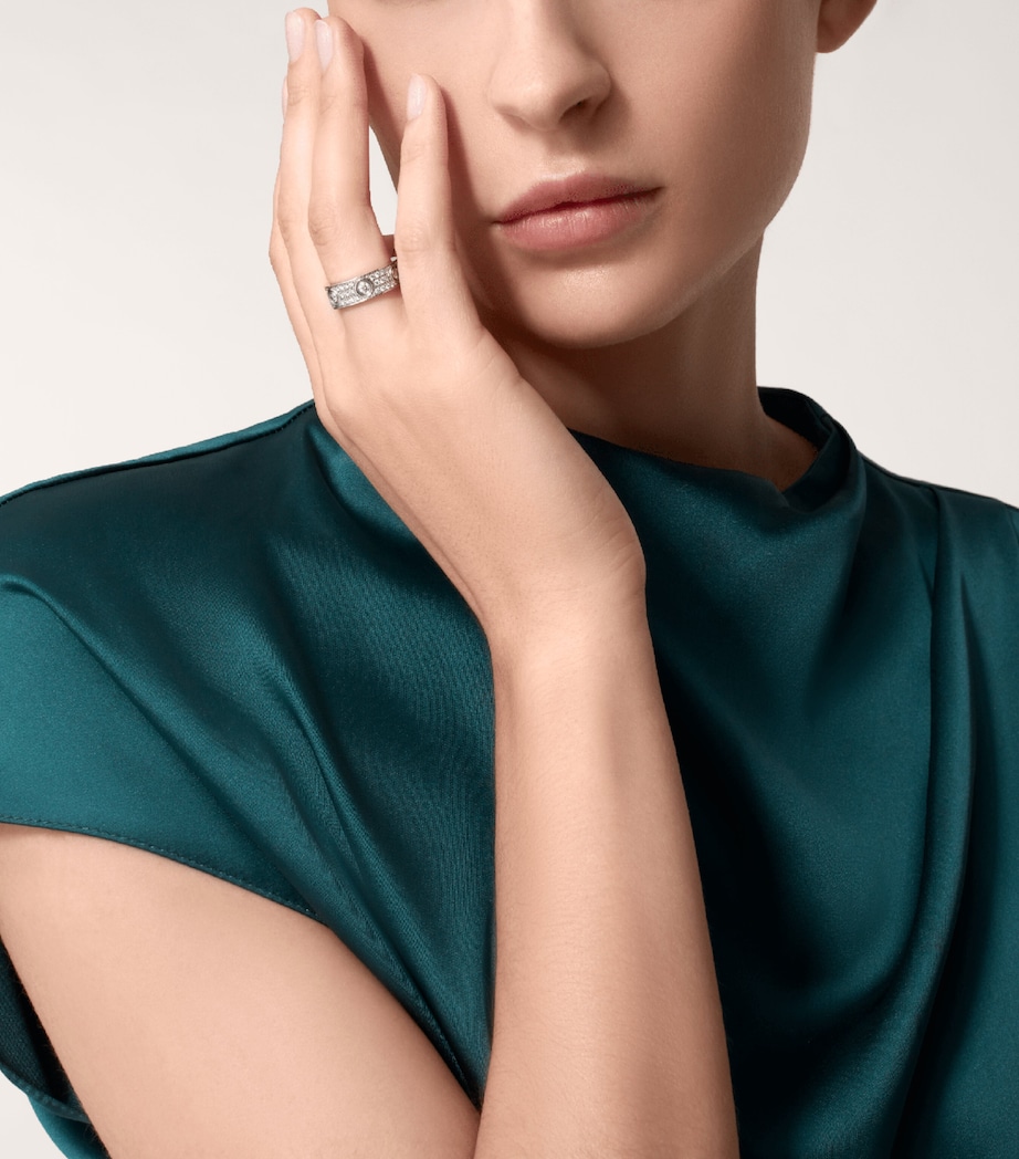 White Gold and Diamond LOVE Ring MULTI Image 8