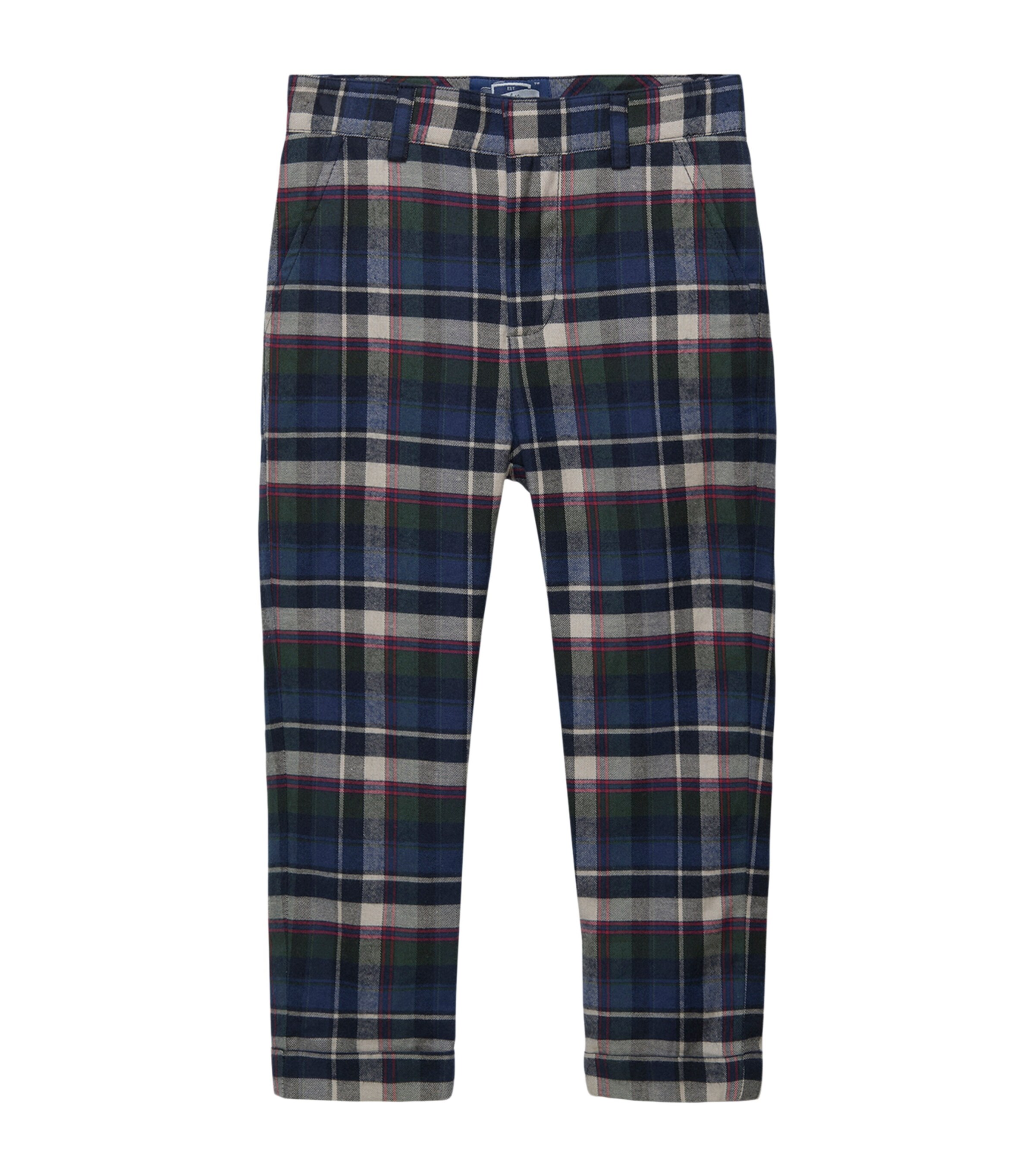 Trotters Cotton Donald Slim Trousers (2-5 Years) Multi Tartan Image 1