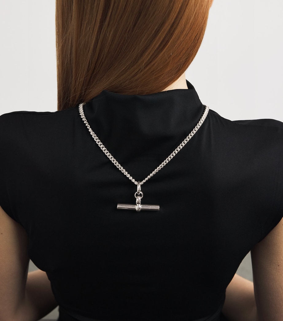 TILLY SVEAAS Sterling Silver Giant T-Bar Curb-Link Chain Necklace Silver Image 2