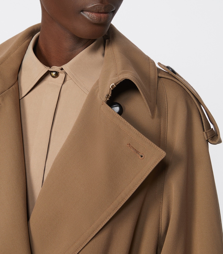 Virgin Wool Trench Coat BROWN Image 6