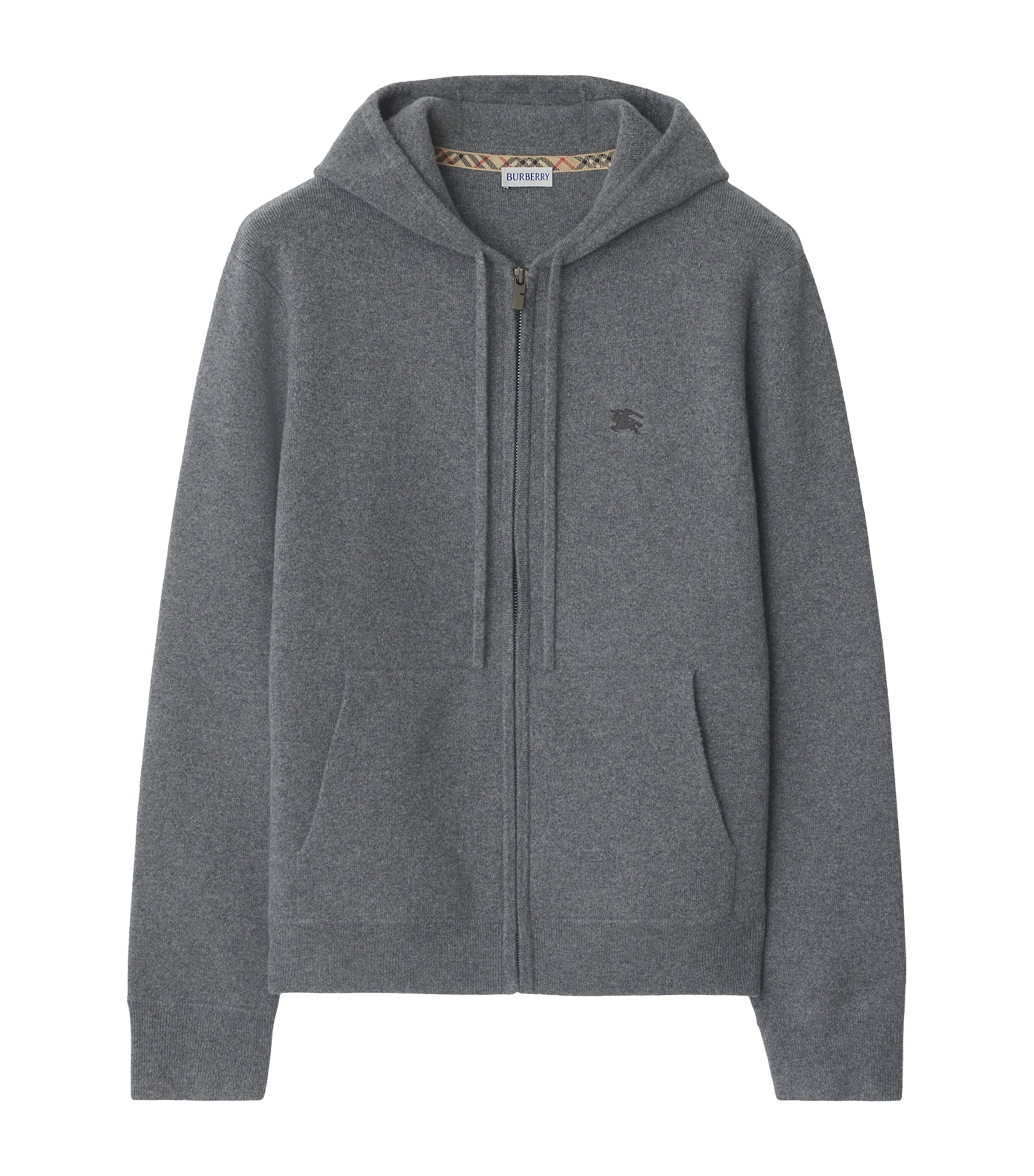 Cashmere-Blend Zip-Up Slim Hoodie GREY Image 1