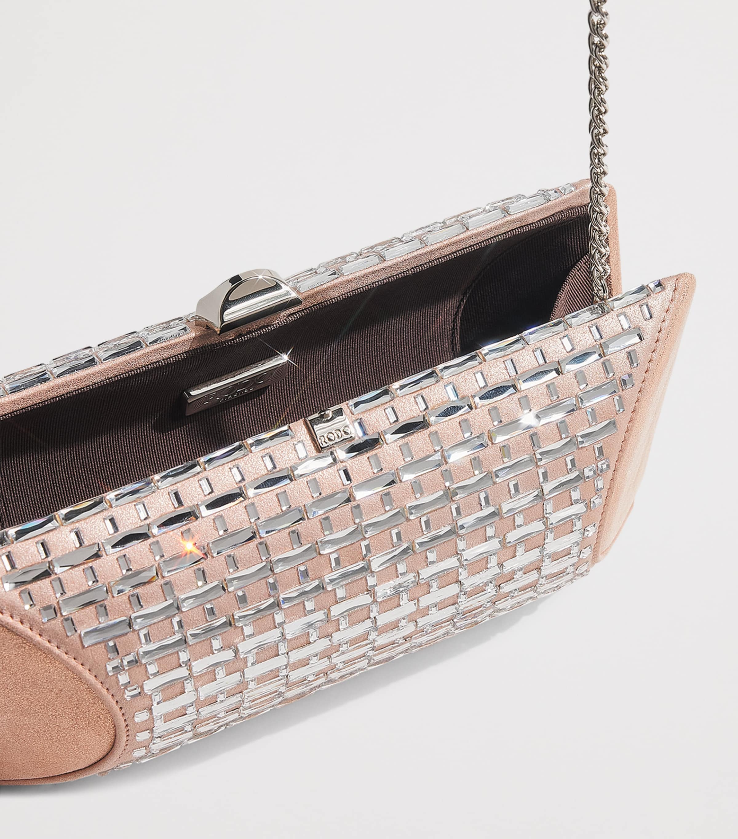 Satin Embellished Tube Plus Clutch Bag 0099 BLUSH Image 4