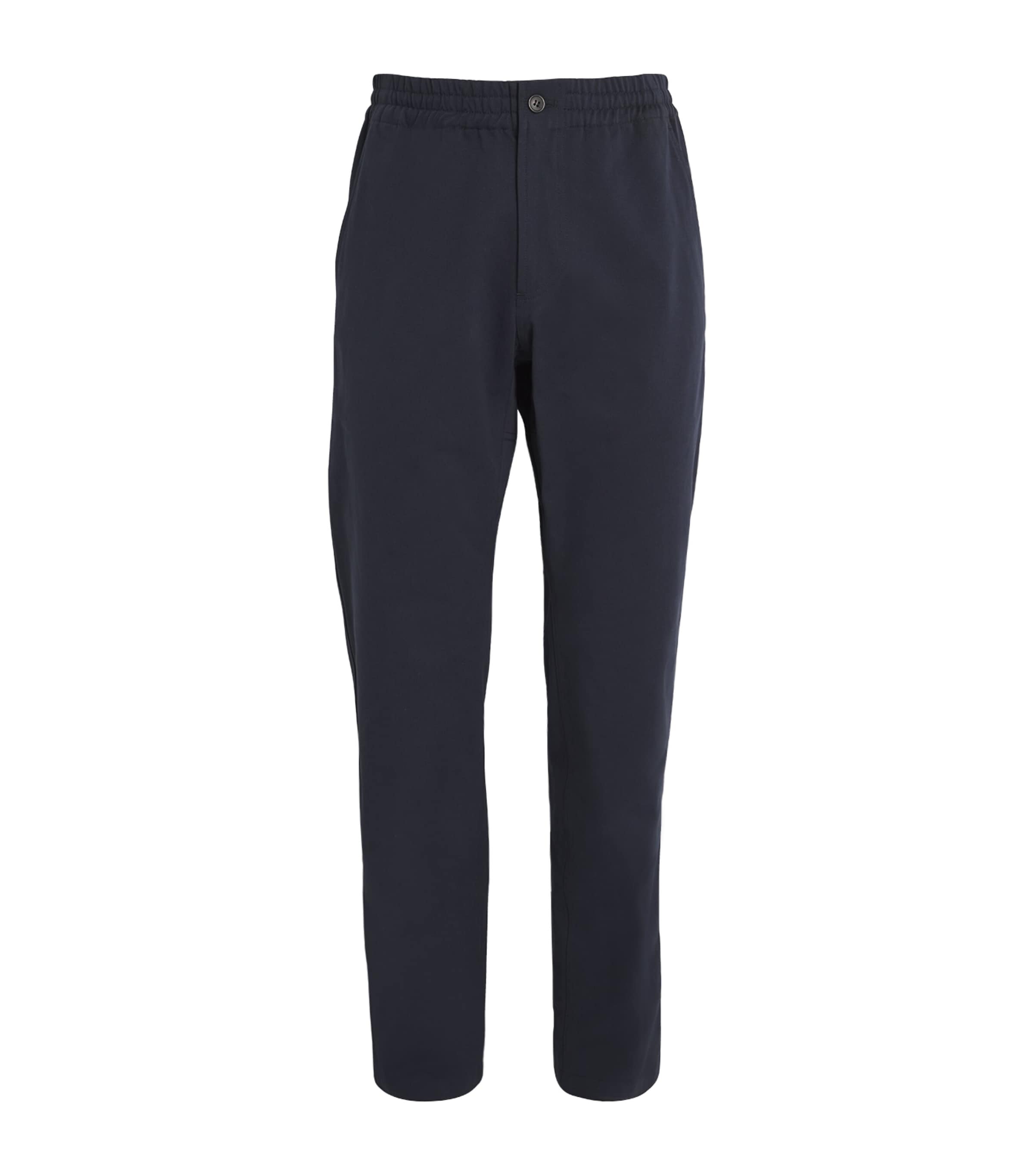 Shop Apc Drawstring-waist Chinos In Navy