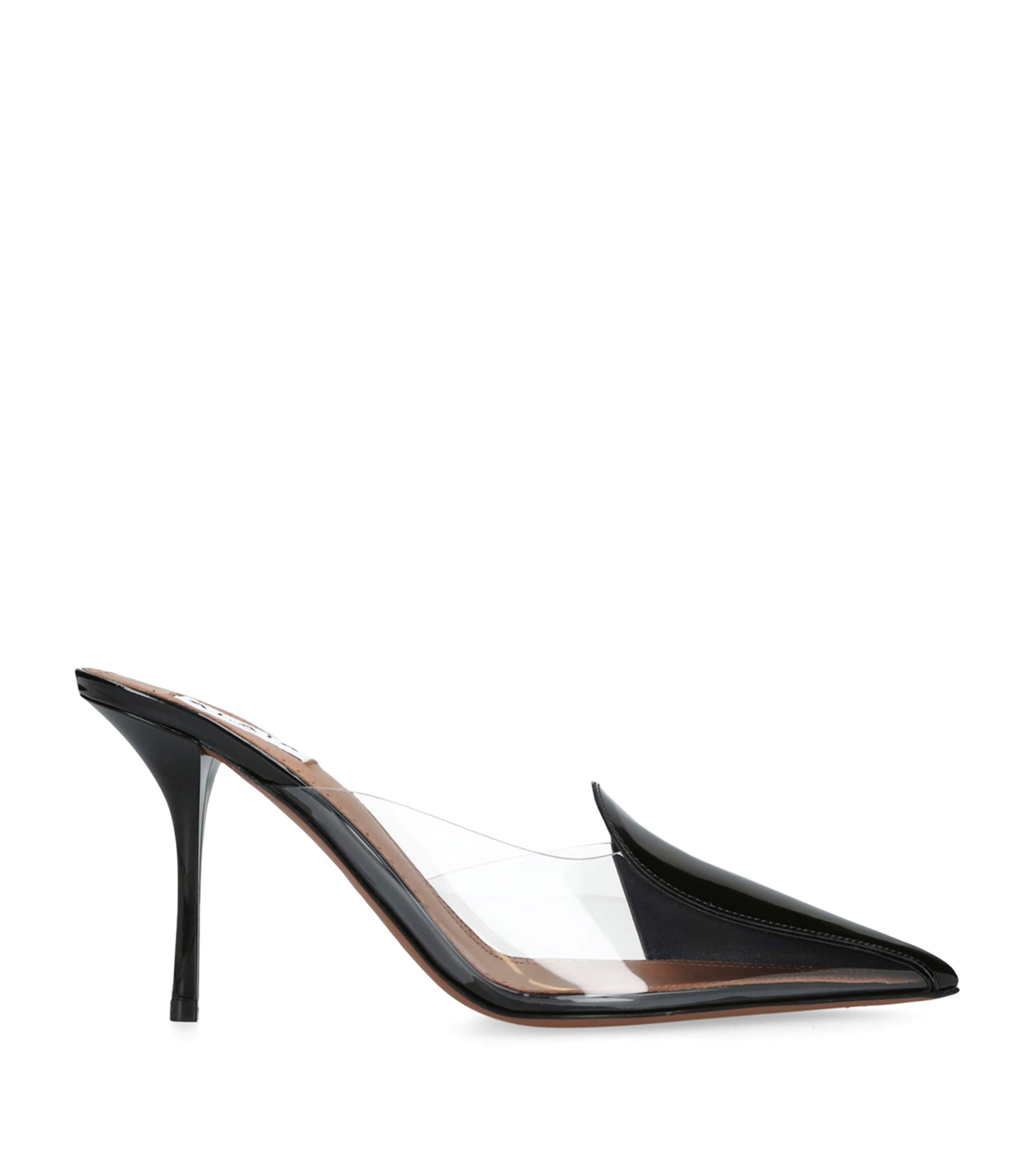 Shop Alaïa Patent Coeur Abstract Mules 90 In Black