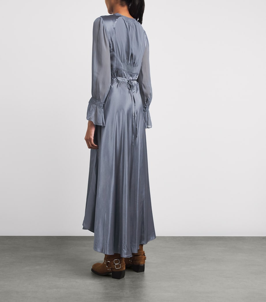 Satin Arlena Midi Dress STONE BLUE Image 3