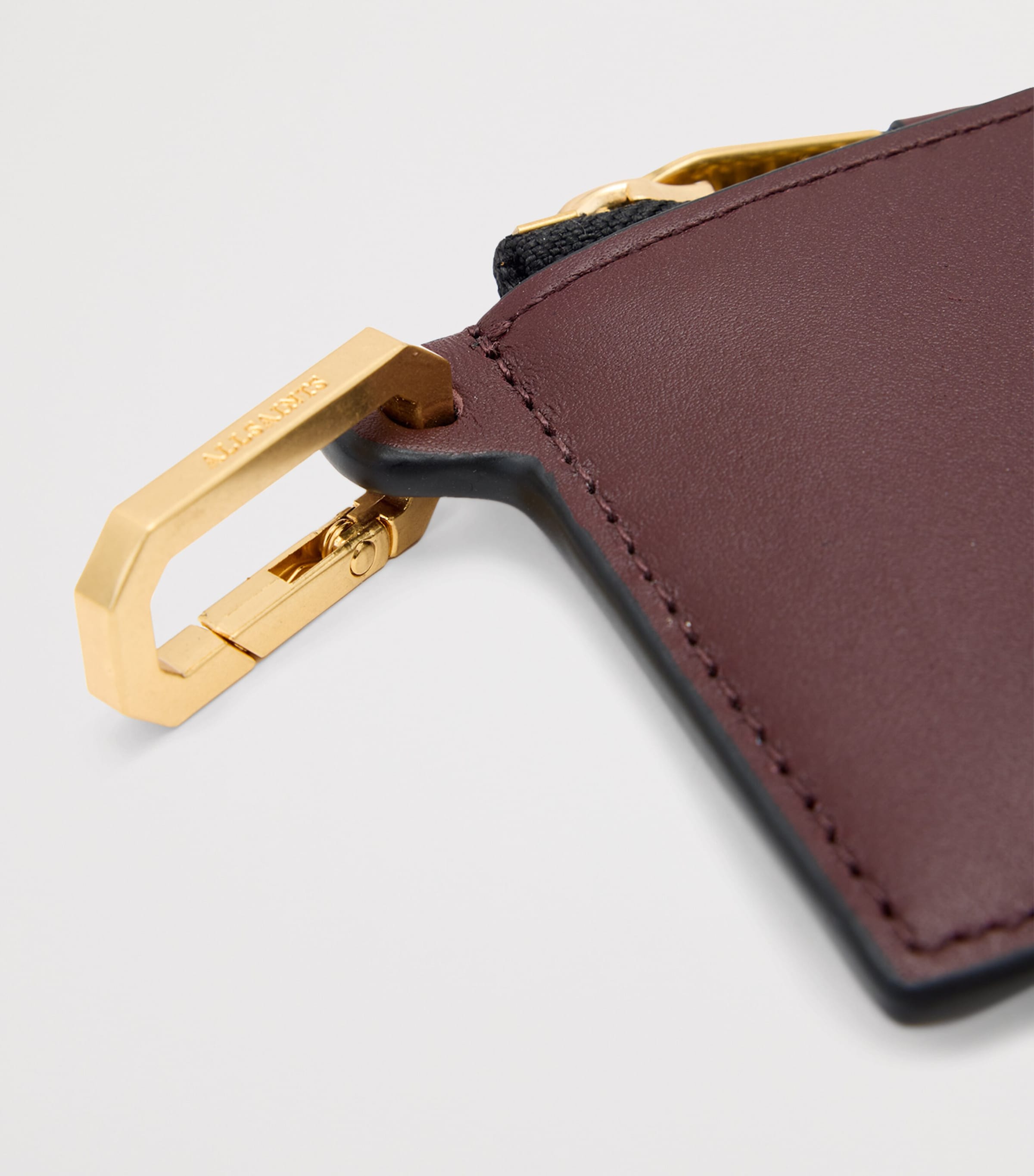 AllSaints Leather Remy Wallet Dark Red Image 4