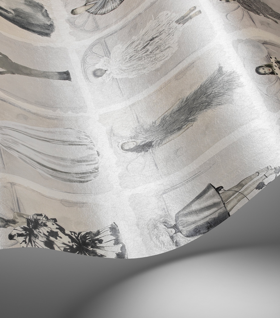 x Harrods Interior Design 175 Anniversary Edition Couture Carousel Window Wallpaper - Monochrome Pearl MONOCHROME PEARL Image 3