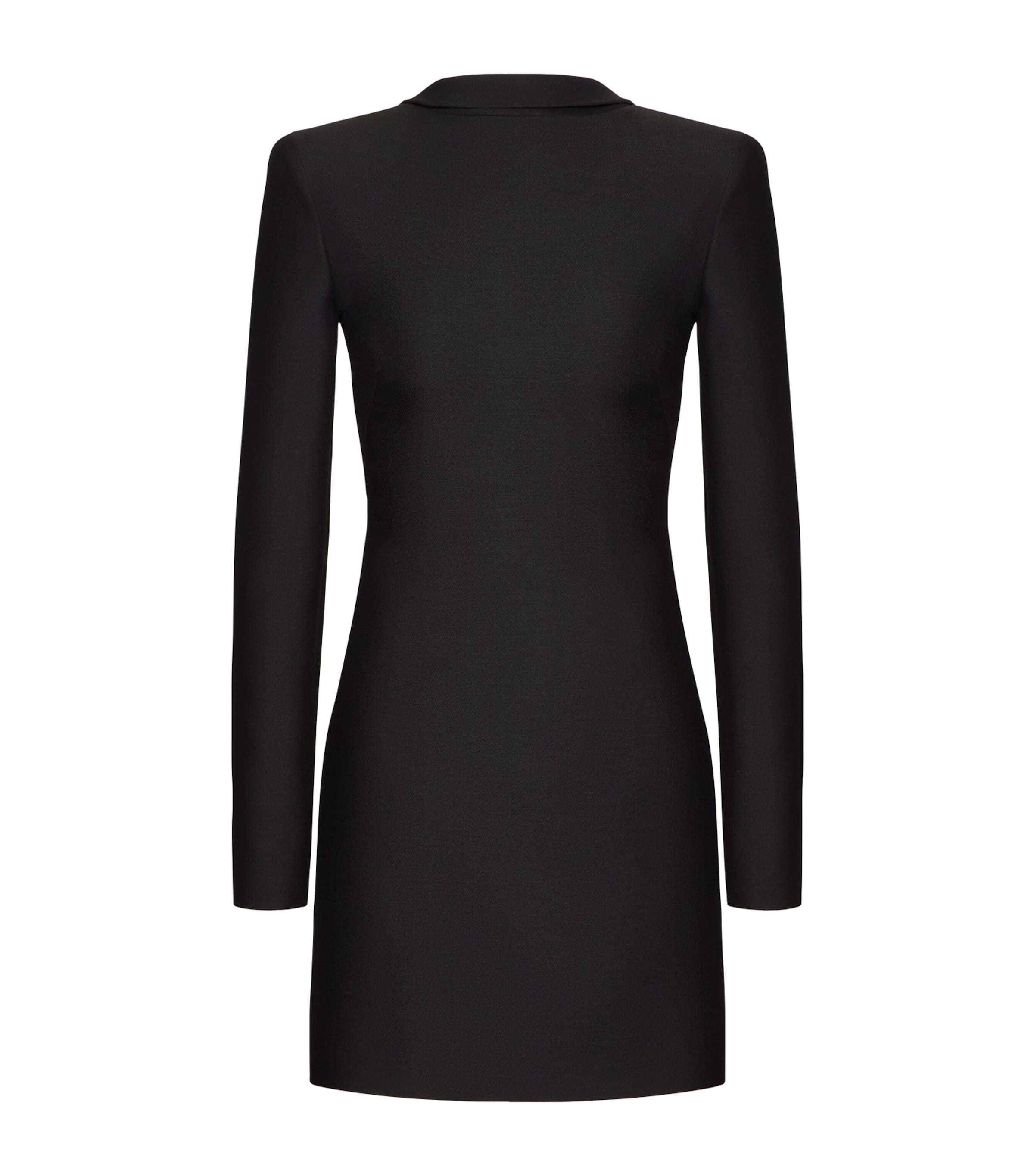 VALENTINO WOOL-SILK REVERSE-TUXEDO MINI DRESS 