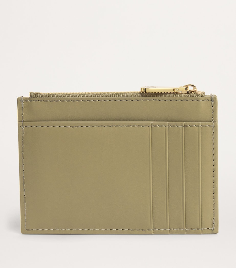 Harrods Smooth Leather Card Holder Olive Image 2