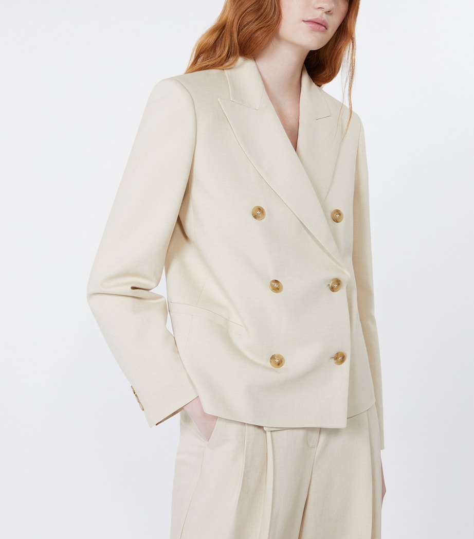 Weekend Max Mara Womens Double-Breasted Blazer Beige Image 5