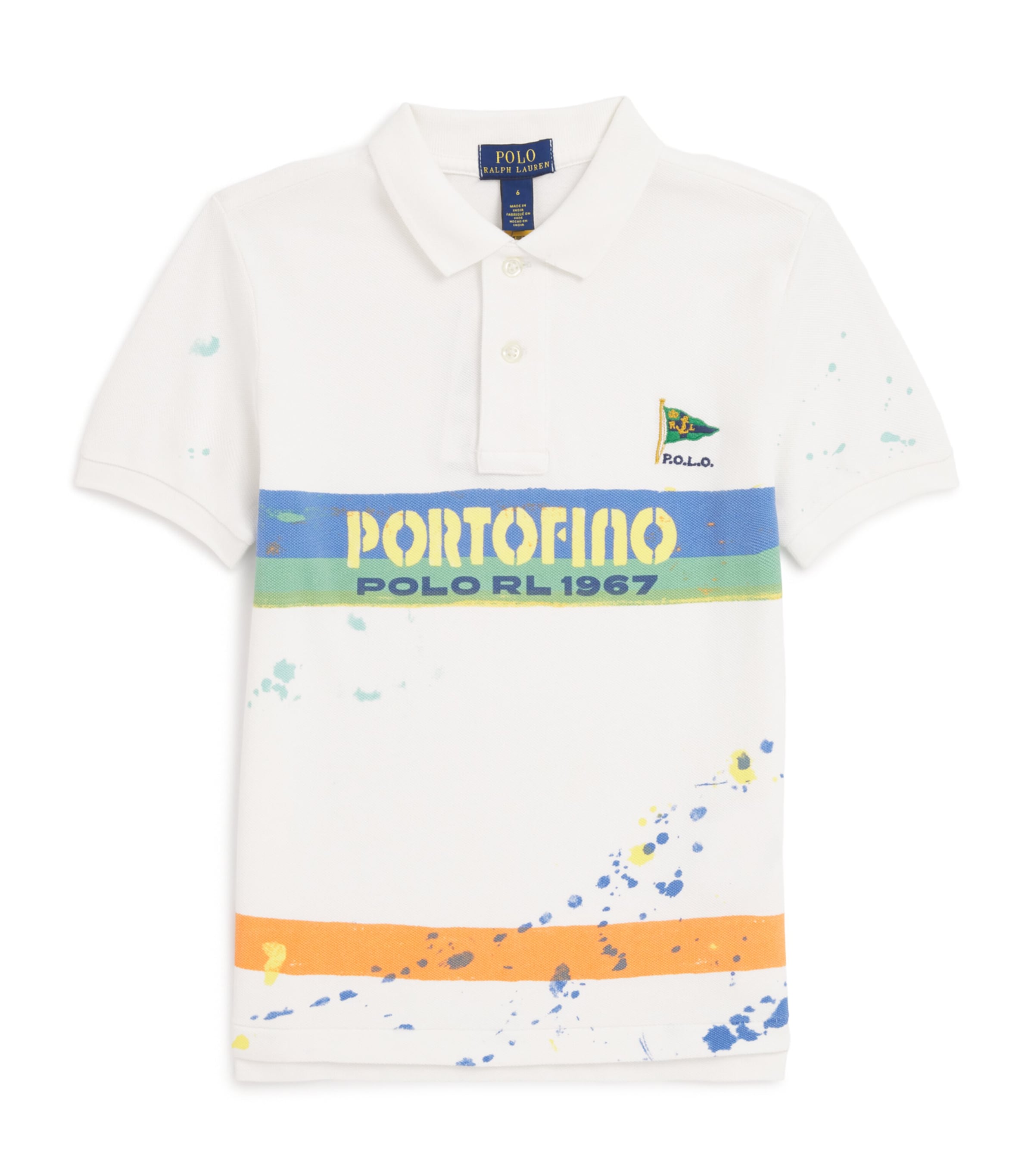 Ralph Lauren Cotton Nautical Polo Shirt In White