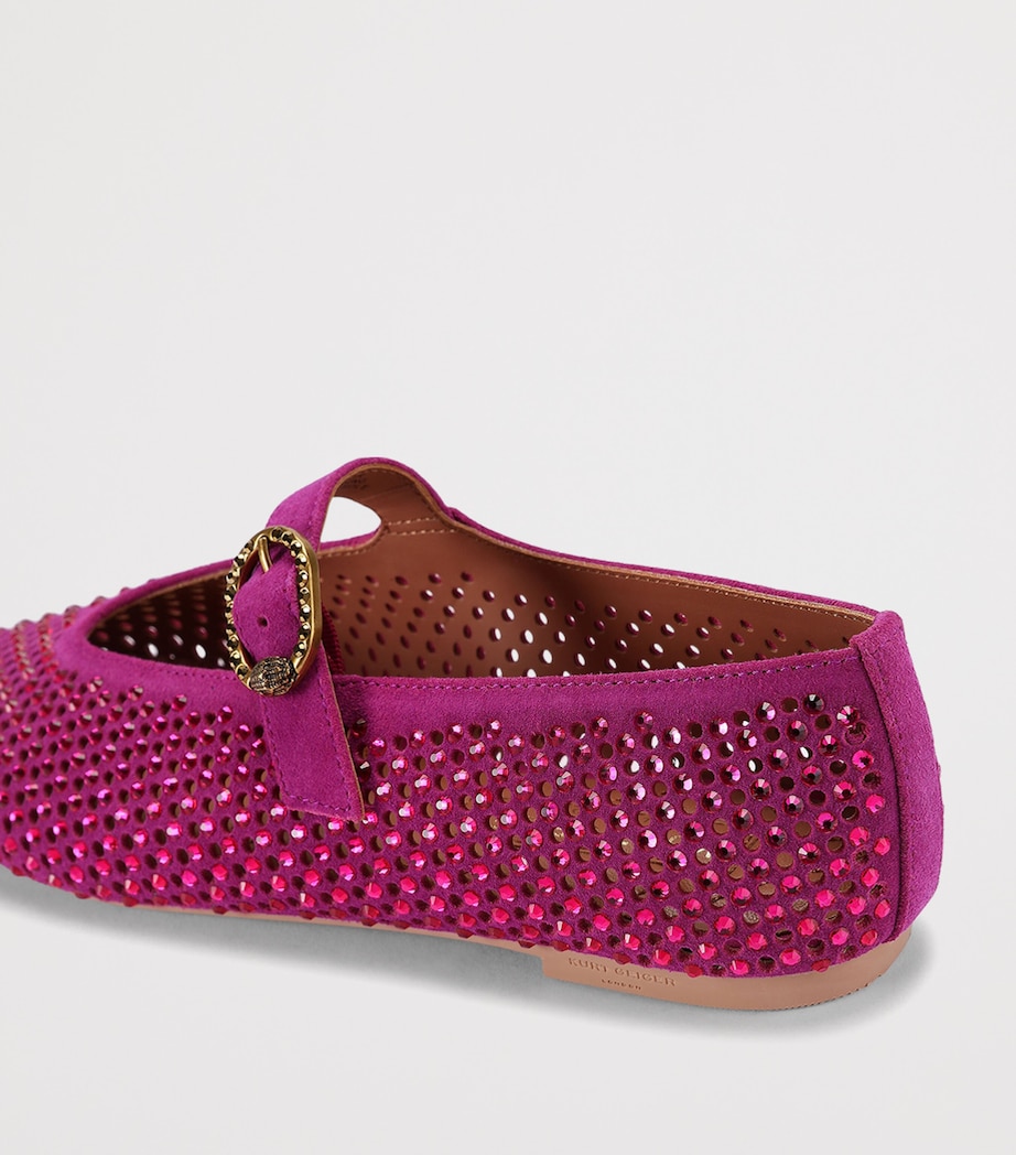 Kurt Geiger London Suede Mayfair Ballet Flats Fuchsia Image 3
