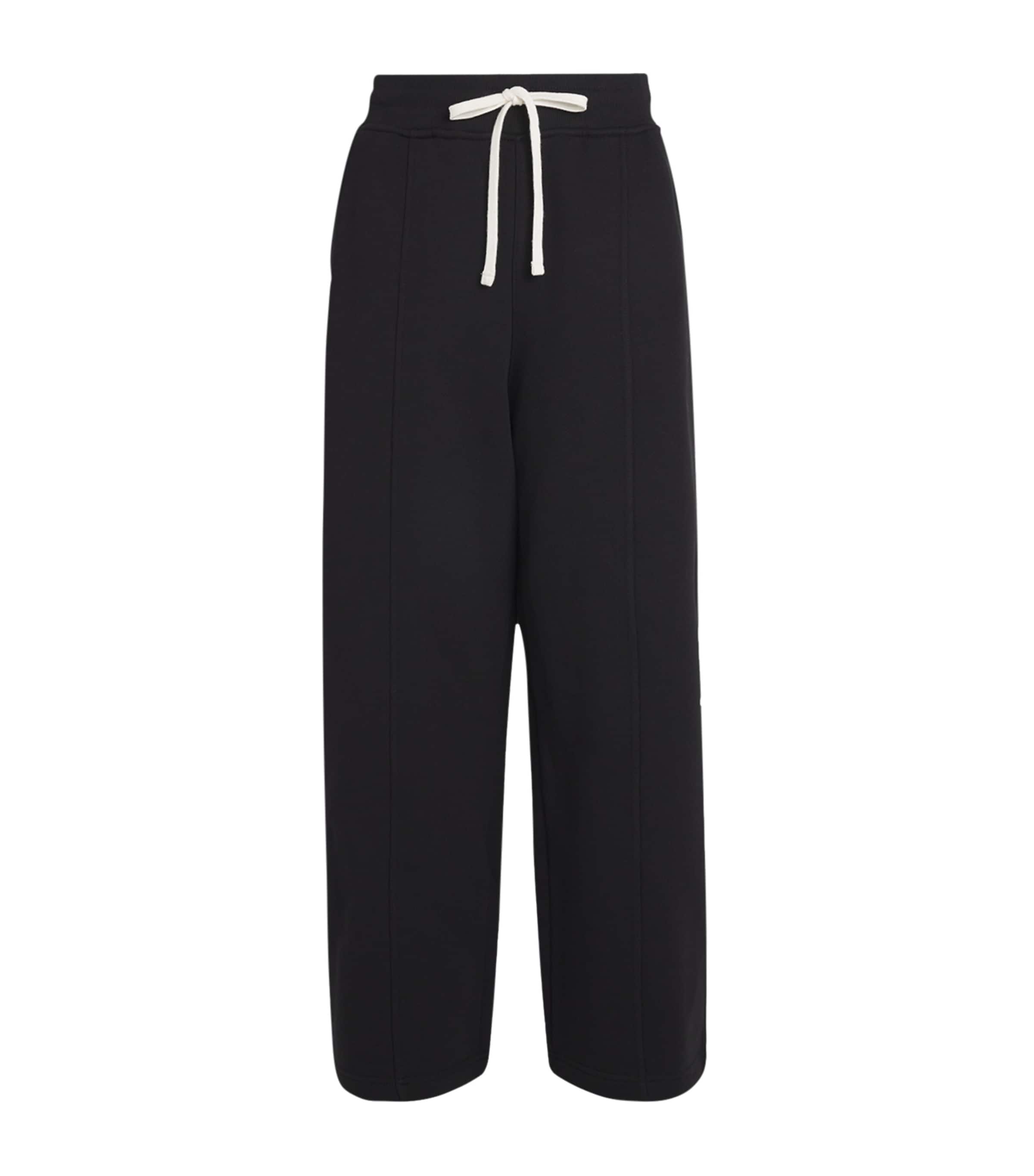 about:blank Mens Cotton Logo Wide-Leg Sweatpants Black Image 1