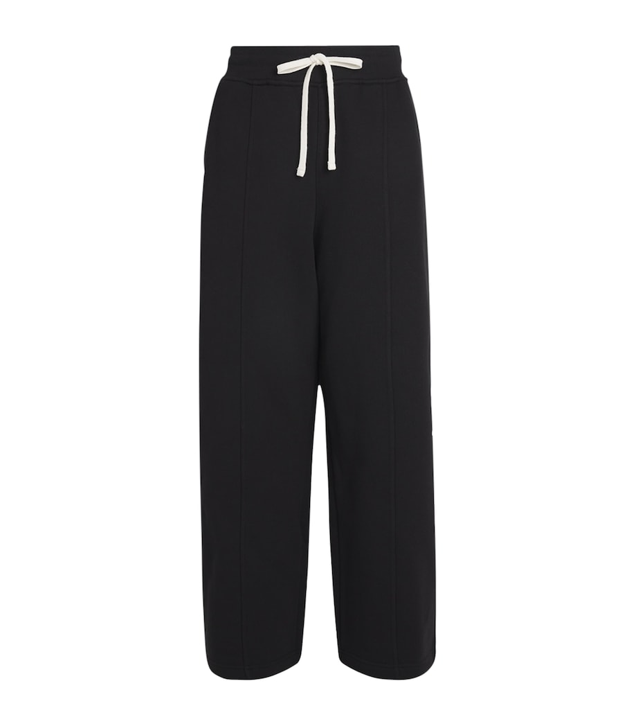 about:blank Mens Cotton Logo Wide-Leg Sweatpants Black Image 1