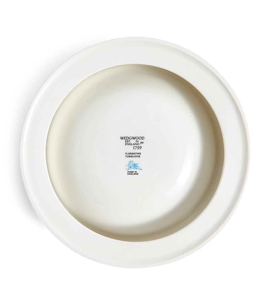 Bone China Florentine Pet Bowl (21cm) TURQUOISE Image 4