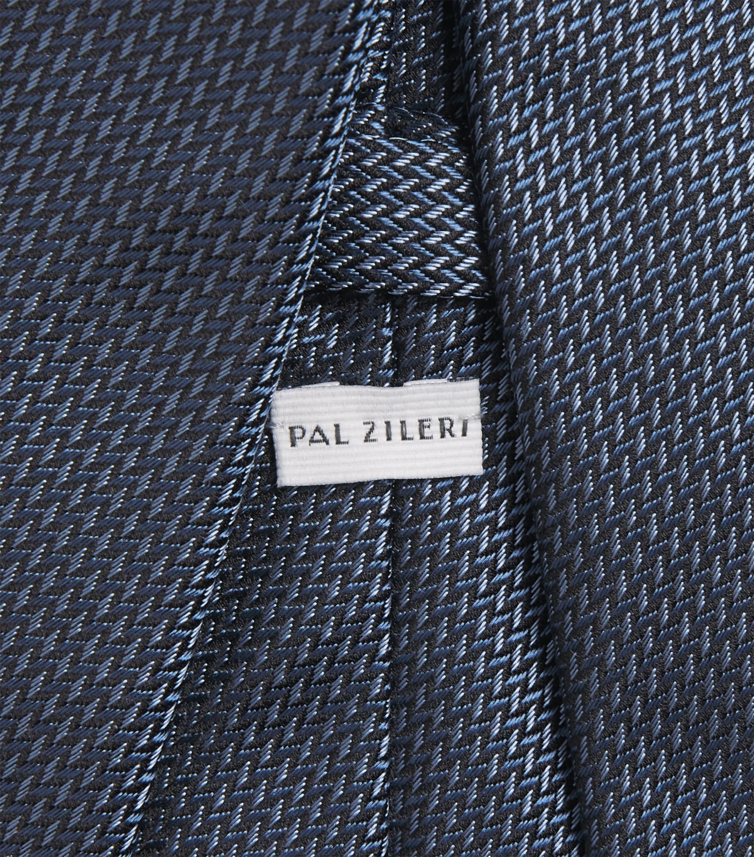 Silk Geometric Jacquard Tie 07 BLUE Image 3