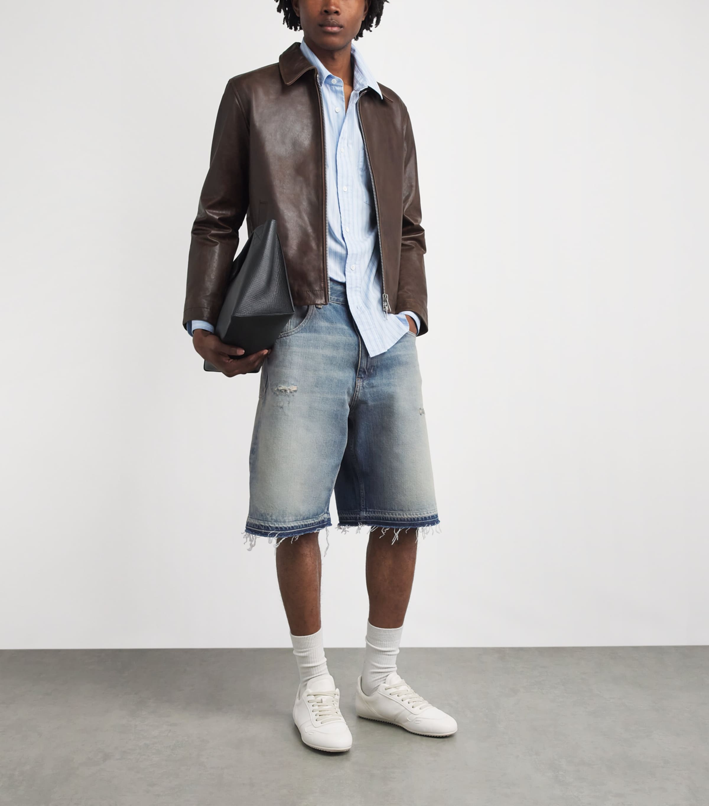 Sunflower Mens Distressed Denim Shorts Denim Image 2