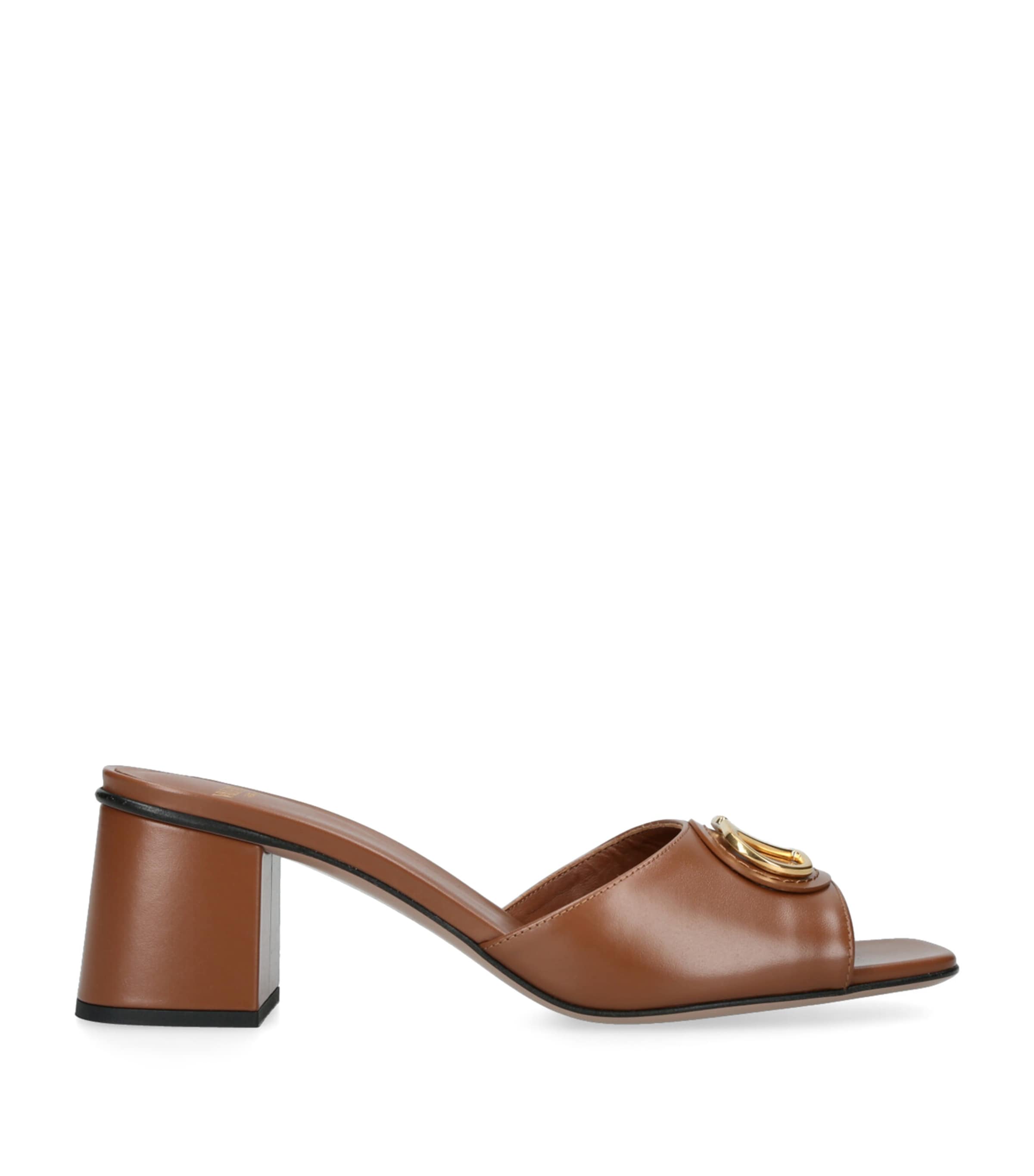 Valentino 60mm Vlogo Signature Leather Sandals In Brown