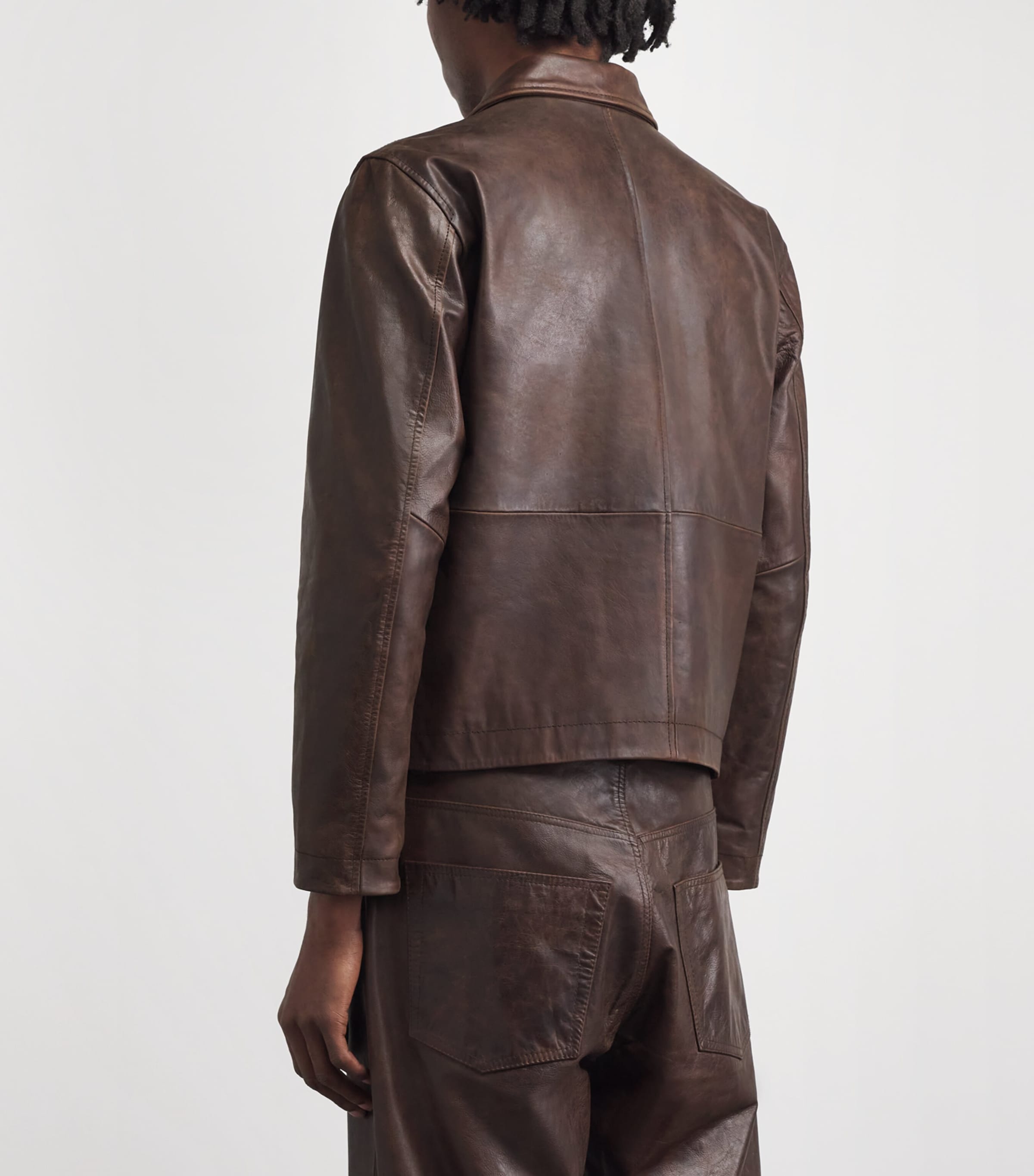 Sunflower Mens Leather Zip-Up Jacket Trucker Jacket Image 5