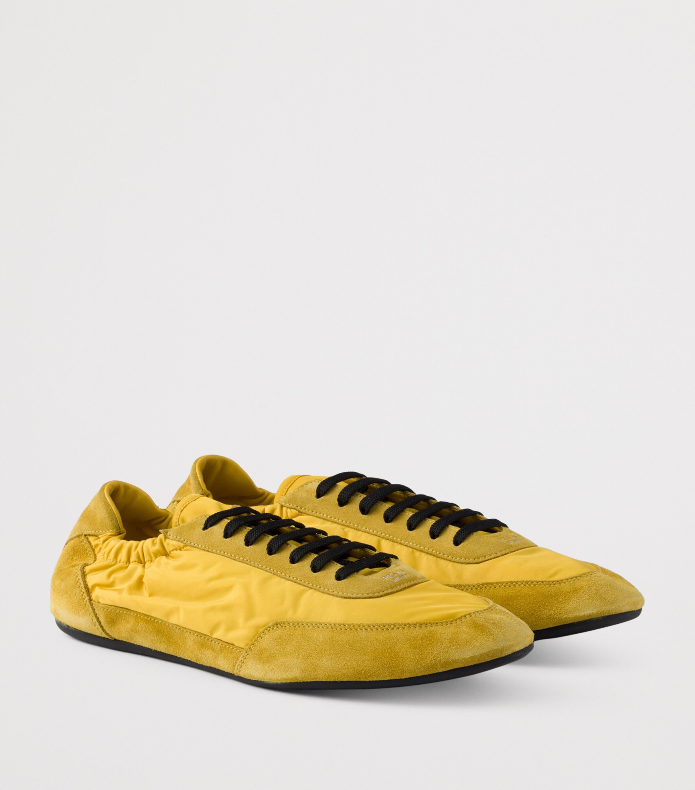 Prada Yellow Re-Nylon and Suede Collapse Sneakers | Harrods UK