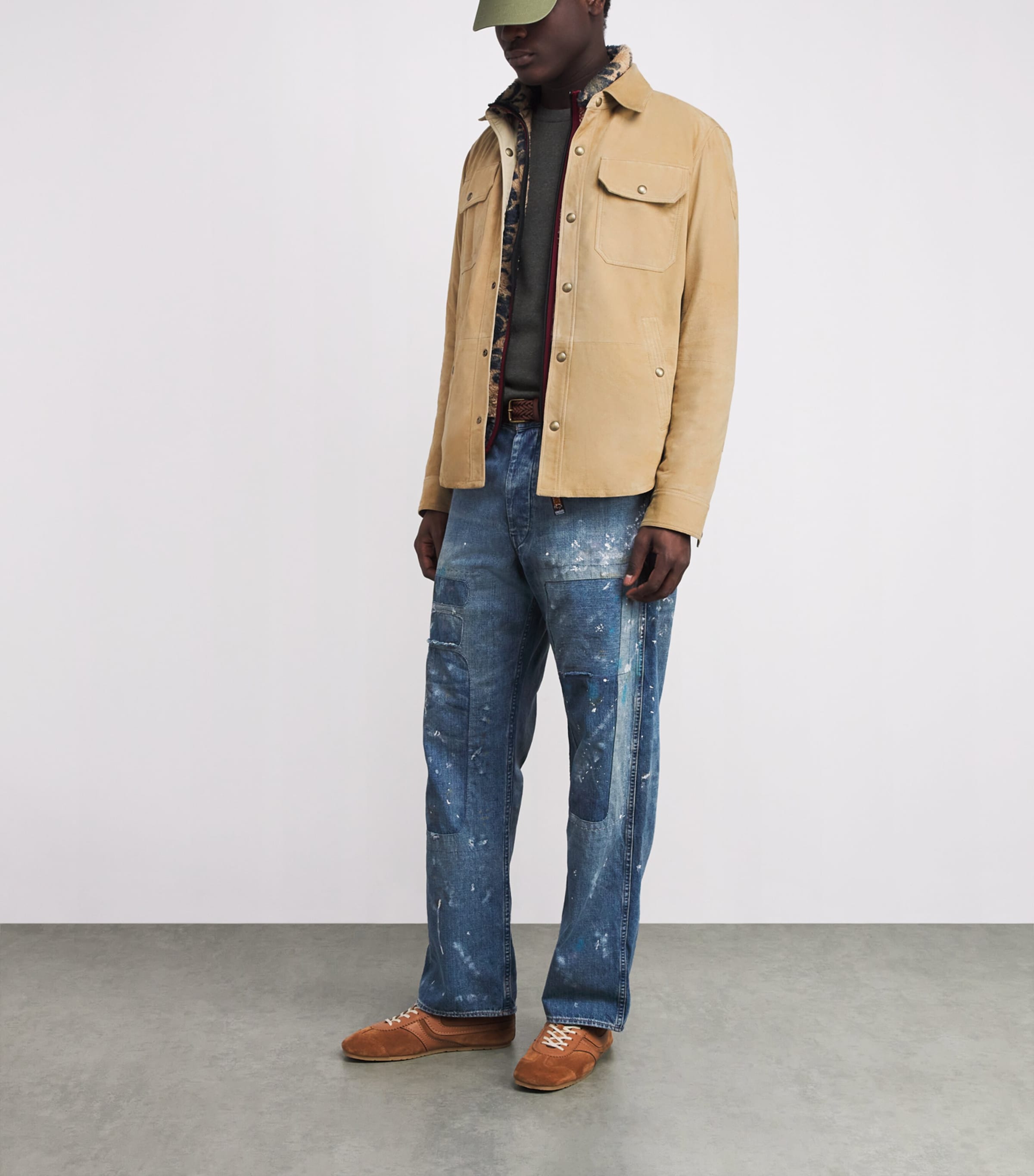 Suede Overshirt VINTG KHAKI/DUNE TAN Image 2