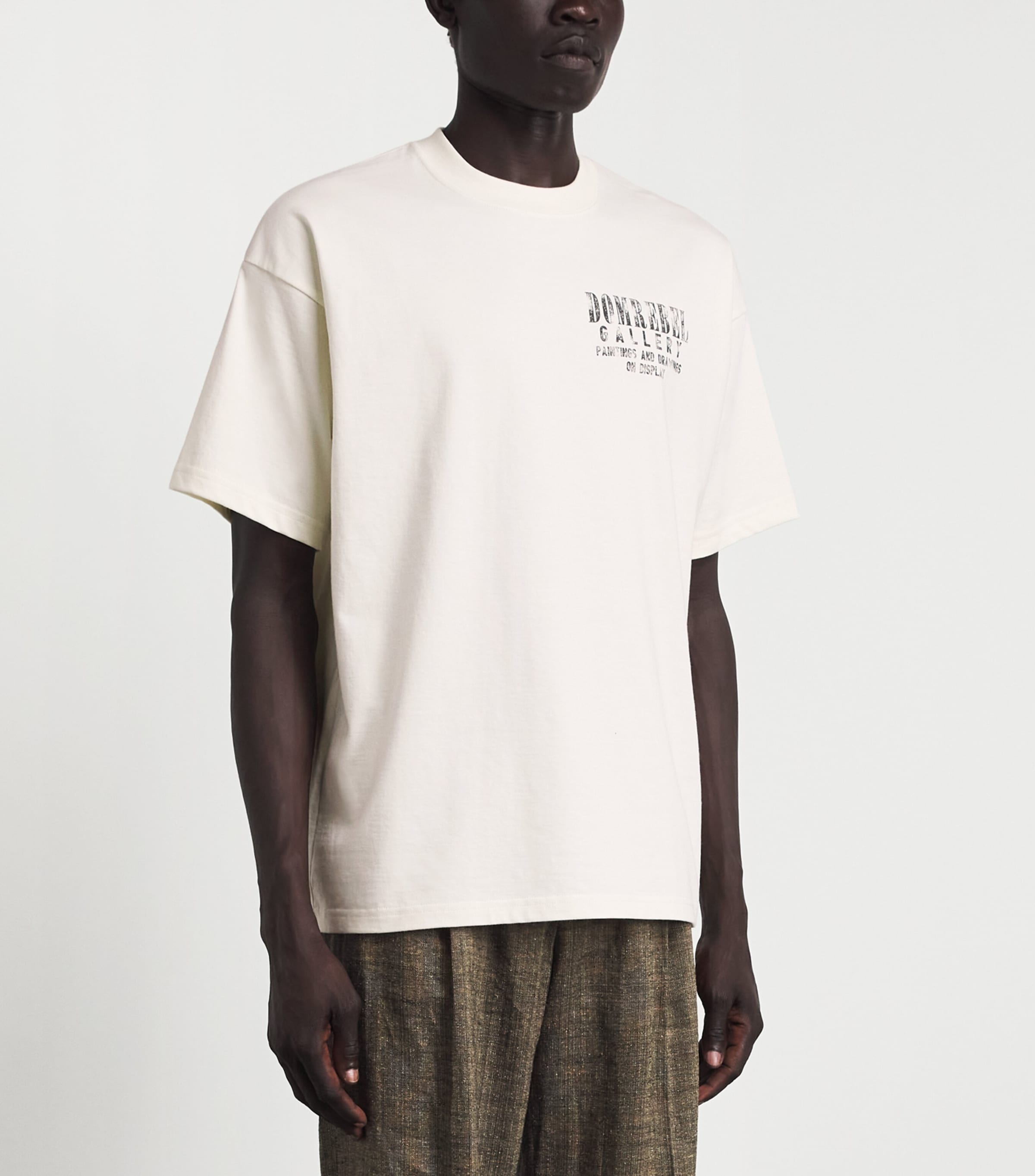 DOMREBEL Mens Cotton Gallery T-Shirt Old White Image 4