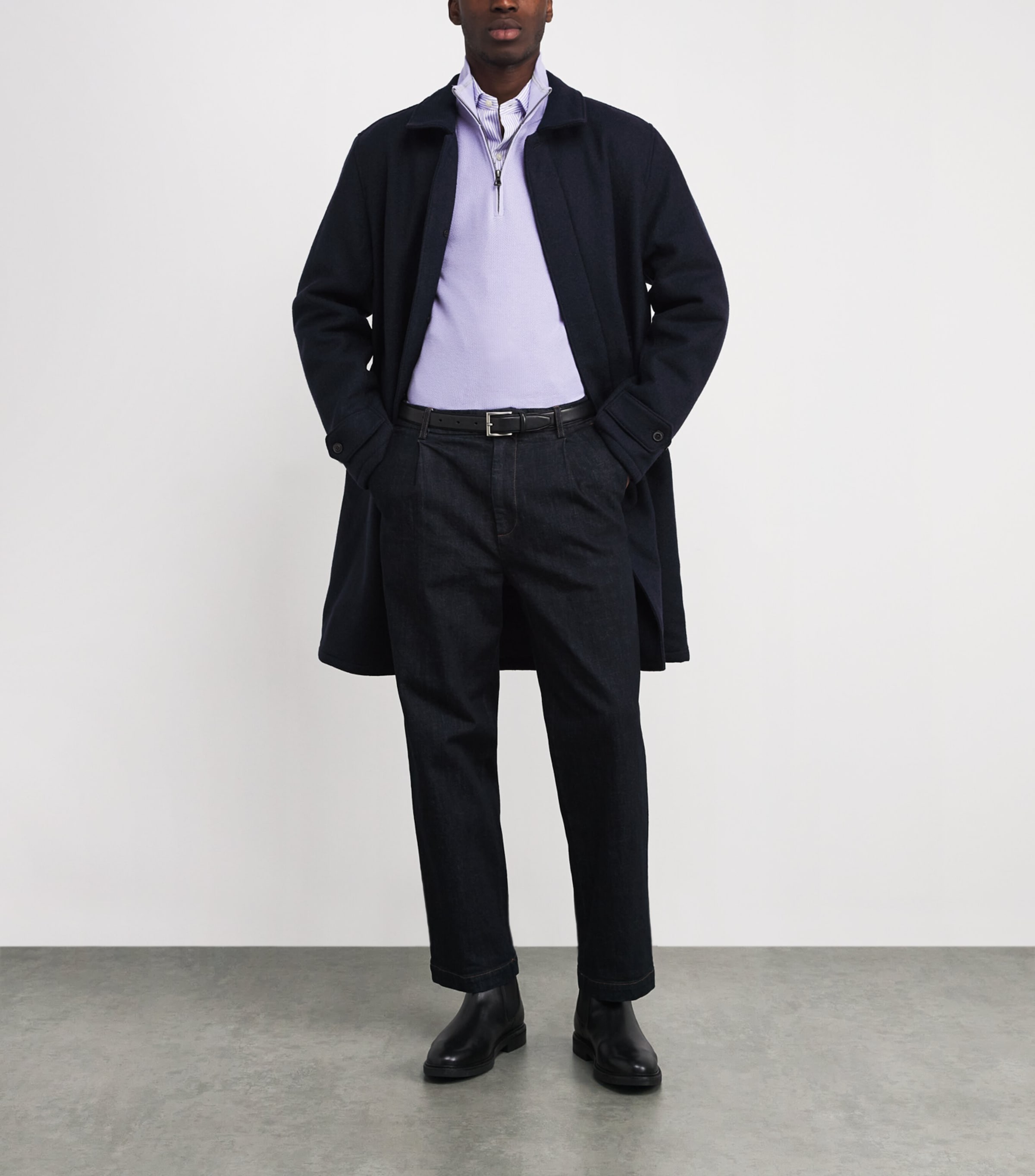 Cotton Quarter-Zip Sweater SKY LAVENDER Image 2