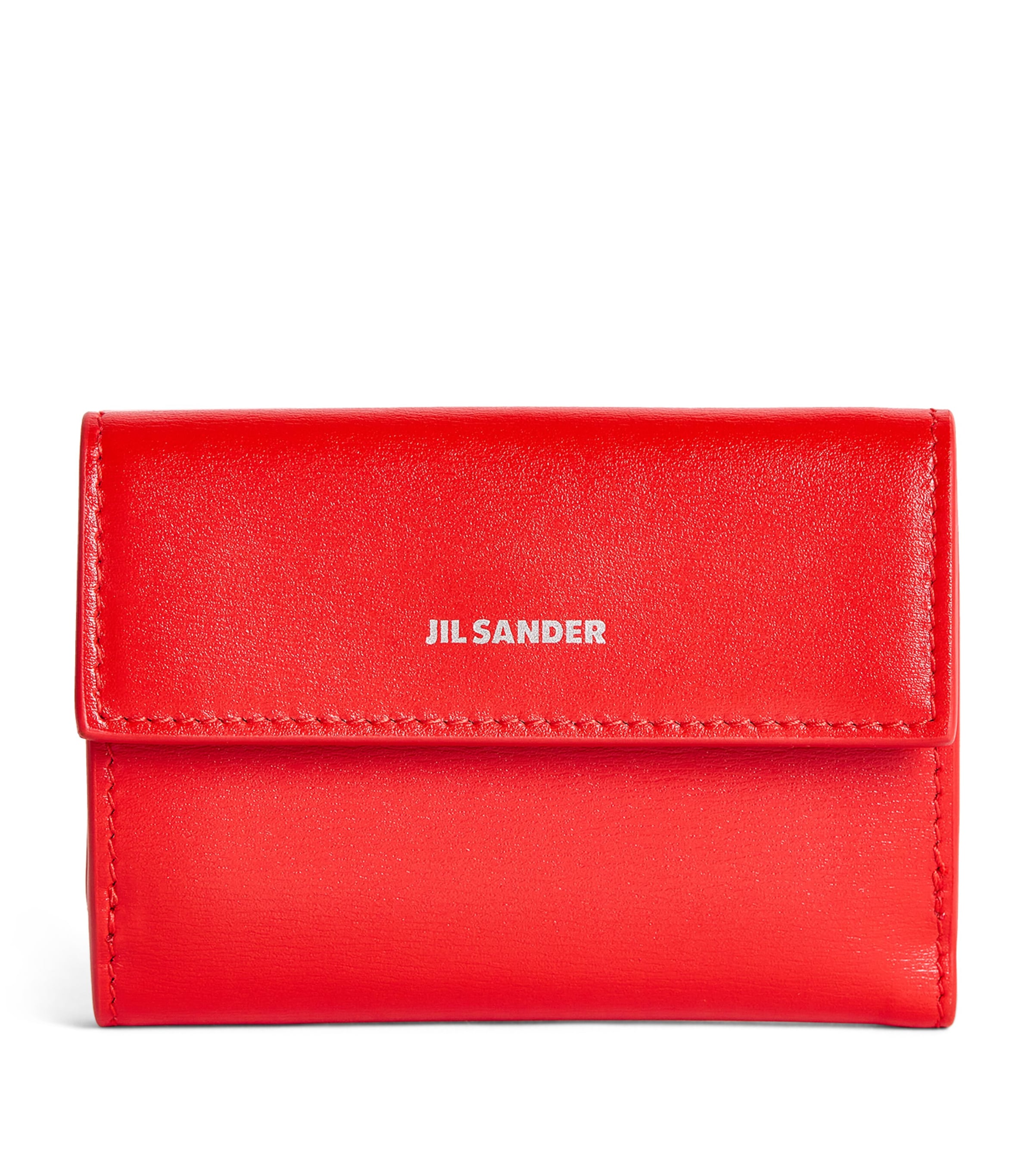 Shop Jil Sander Mini Leather Wallet In Red