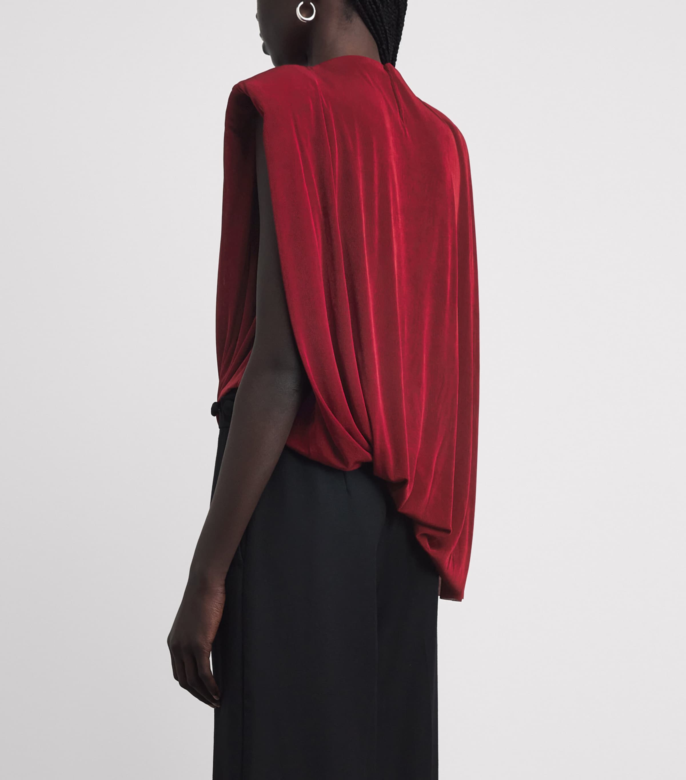 CAMILLA AND MARC Womens Draped Asymmetrical Ravine Top Cherry Image 5
