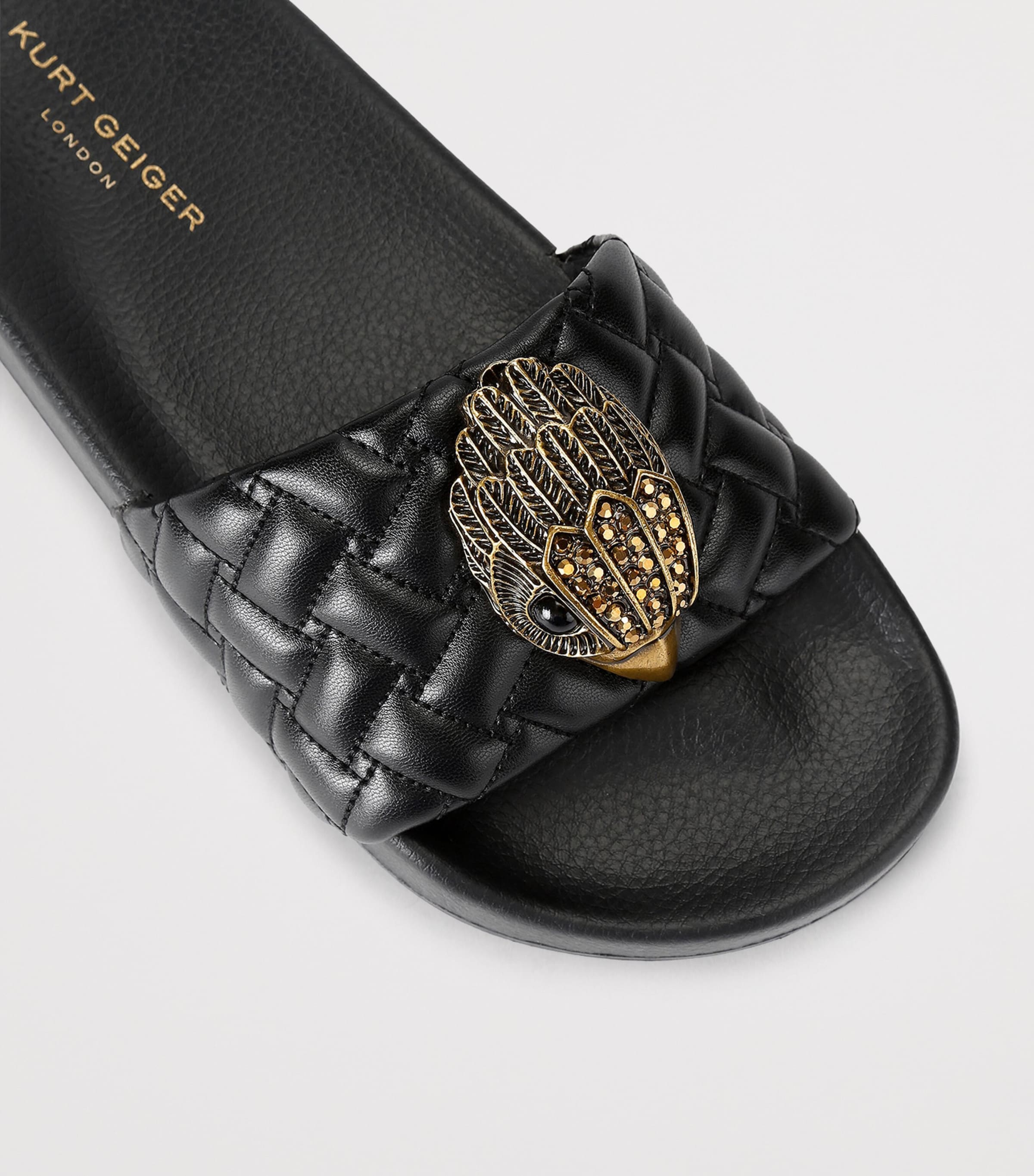 Kurt Geiger London Meena Large Eagle Slides Black Image 2