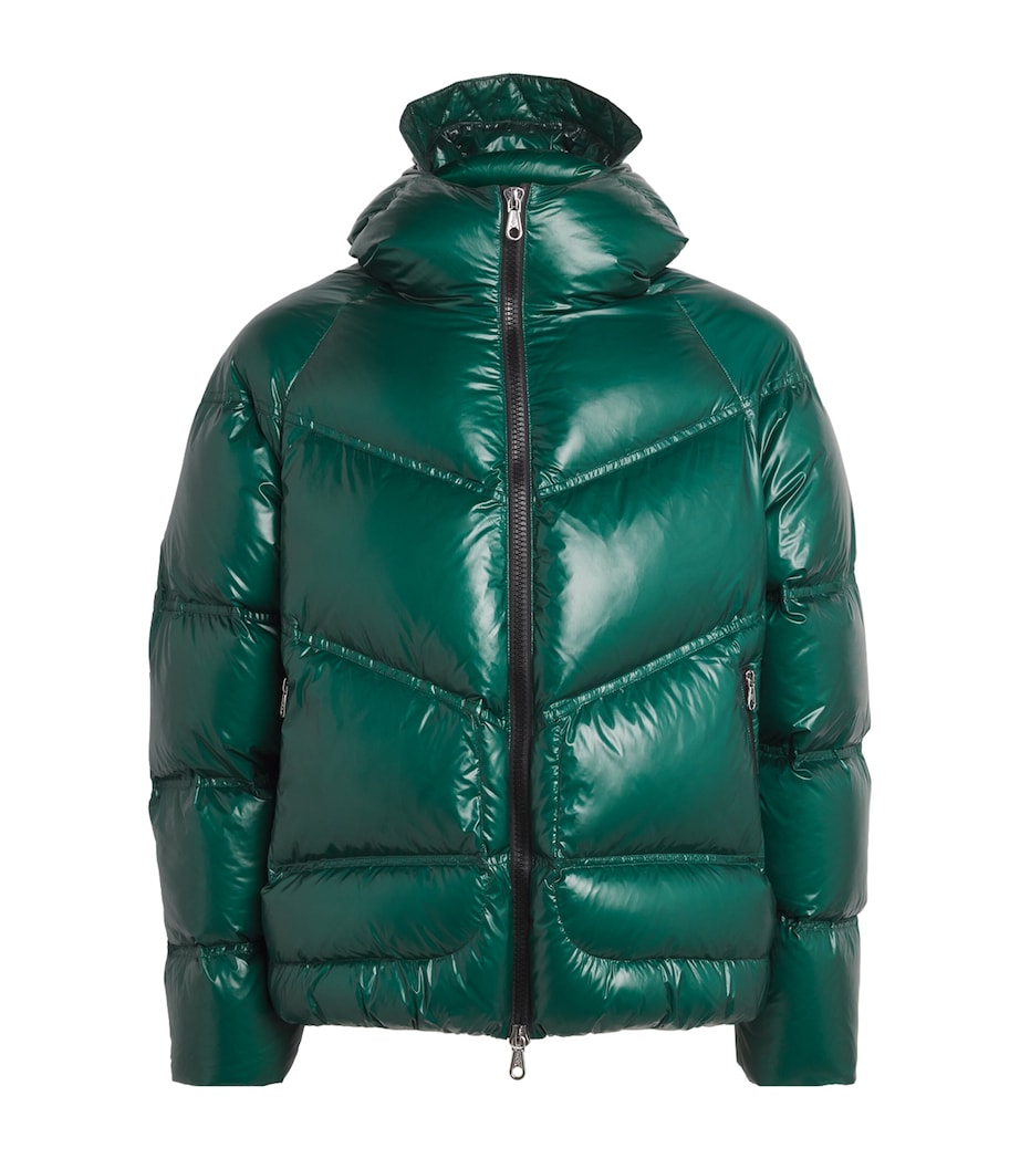 COLE BUXTON Mens Hooded Puffer Jacket Bottle Green Image 1