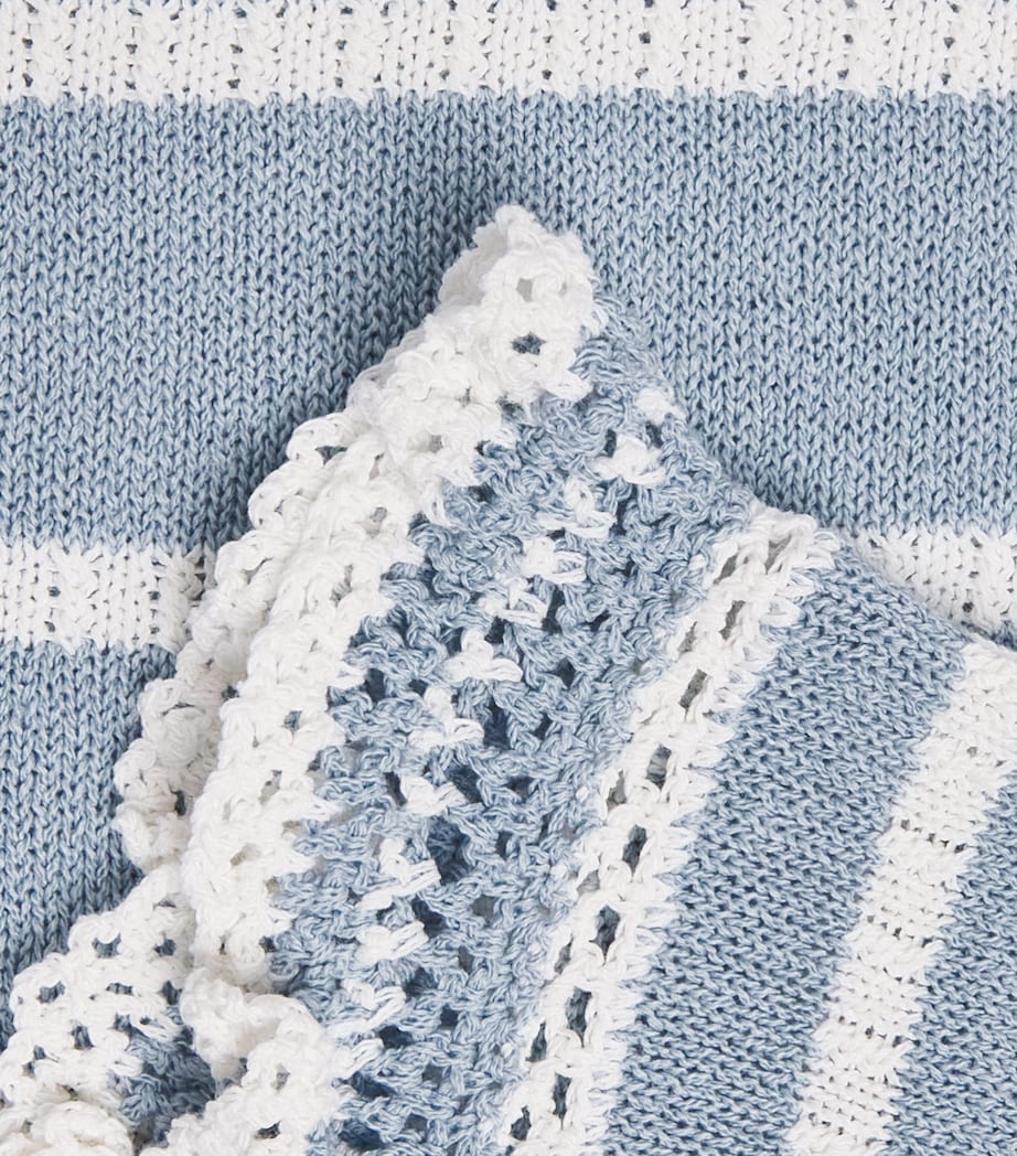 Zimmermann Kids Knitted Stripe Indra Top (2-12 Years) Blue/ecru Image 3