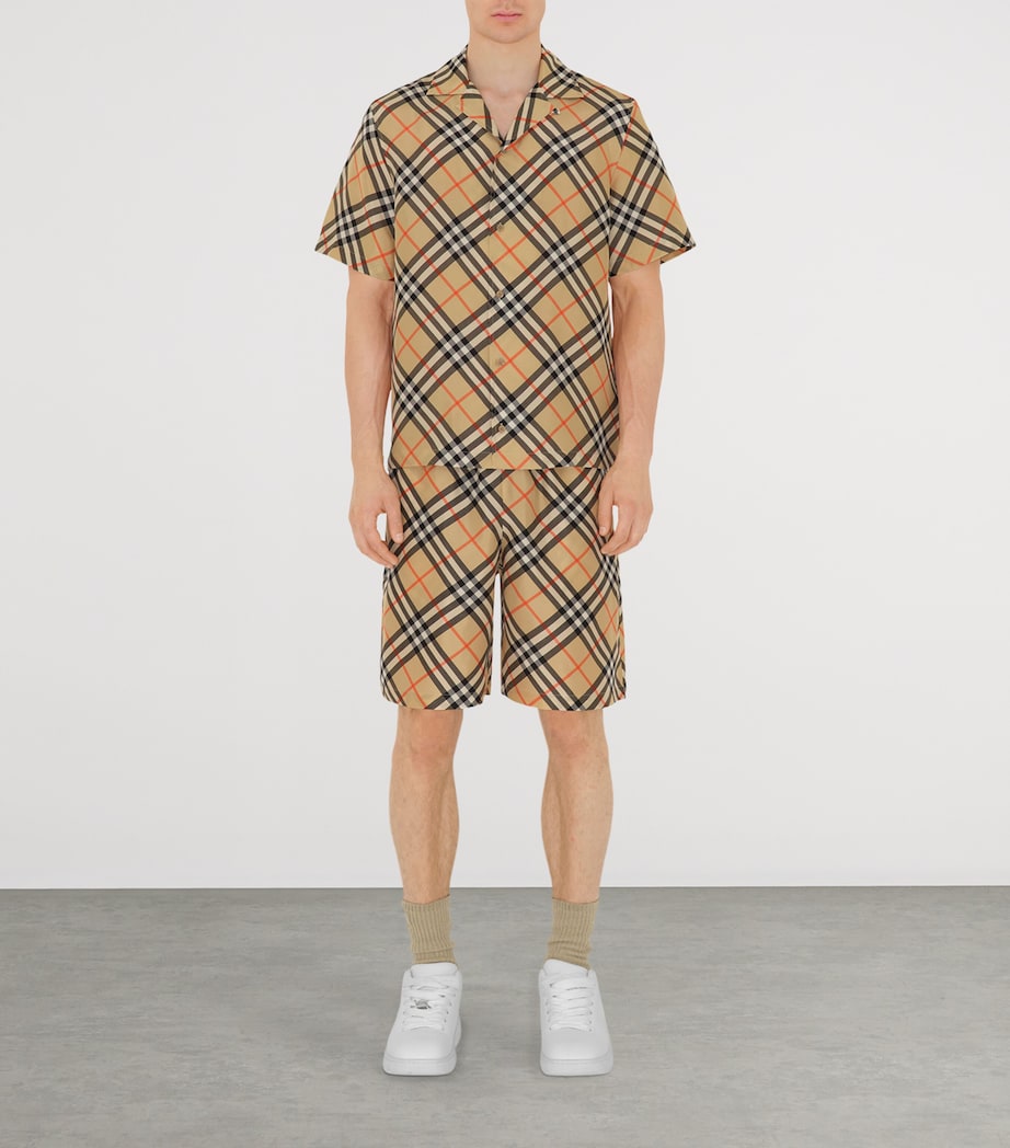 Oversized Silk Check Shirt SAND IP CHECK Image 2