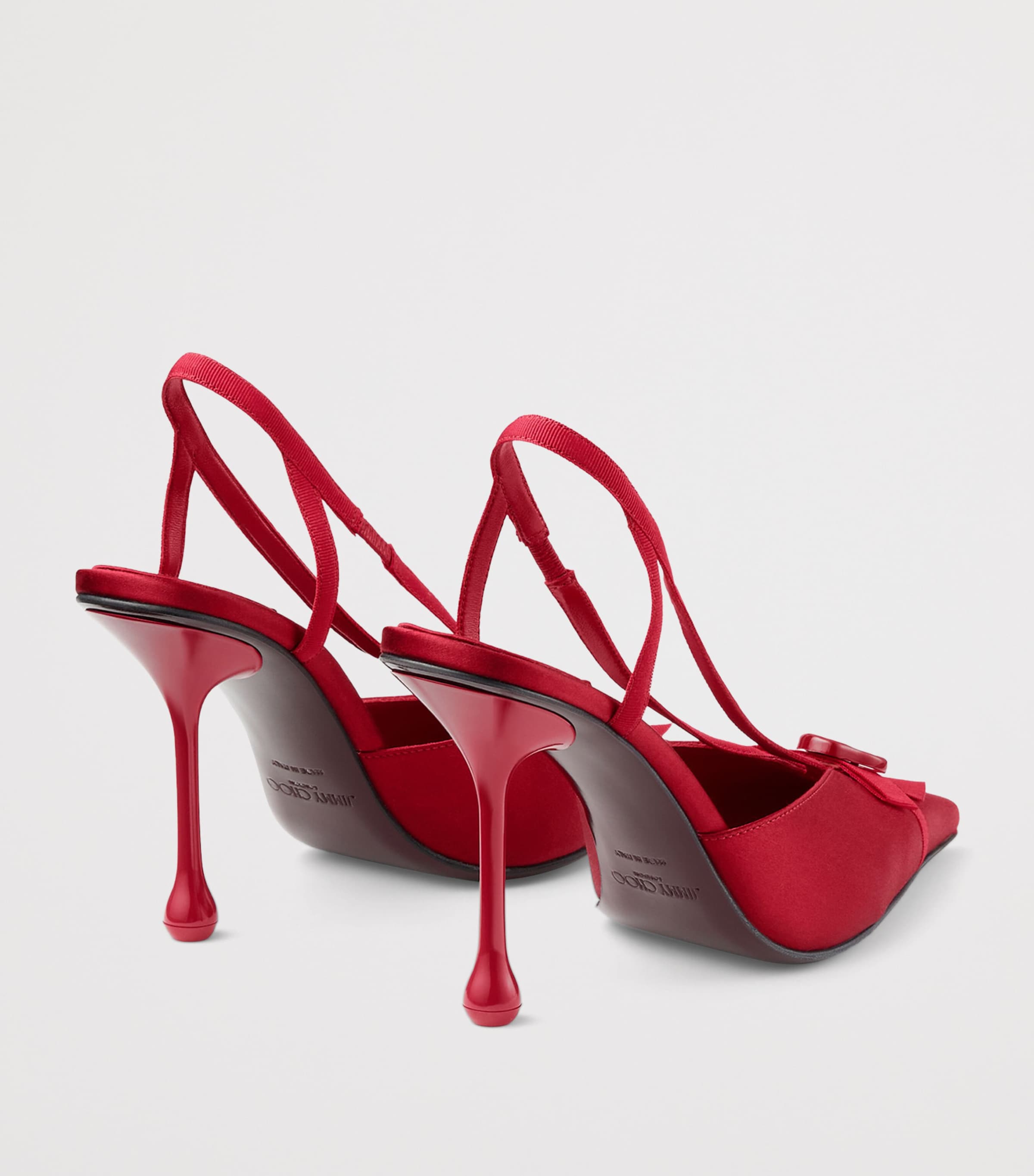 Jimmy Choo Faya 95 Satin Slingback Pumps Ruby Red/ruby Red Image 5