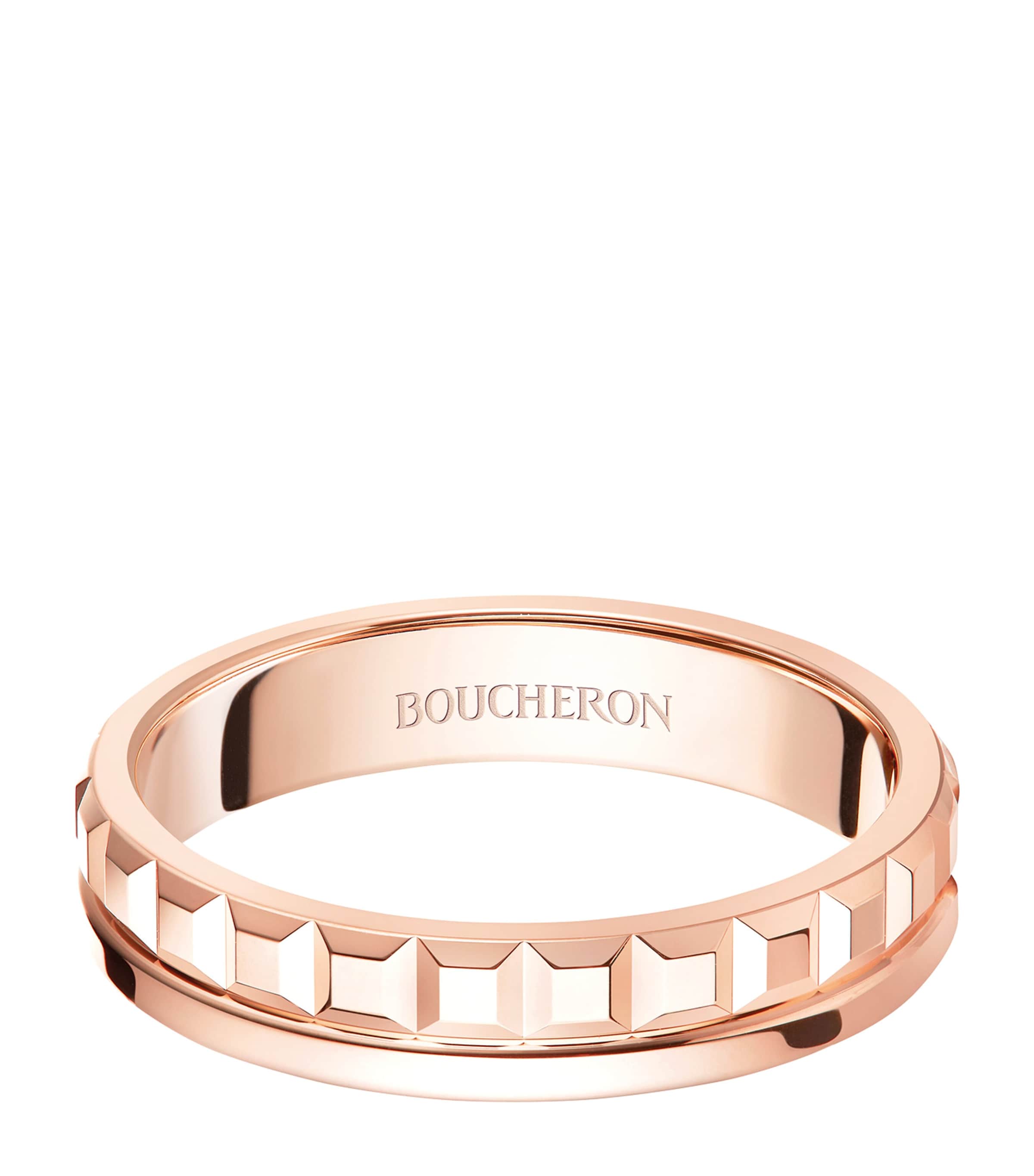 Boucheron Pink Gold Quatre Radiant Edition Wedding Band In Pink