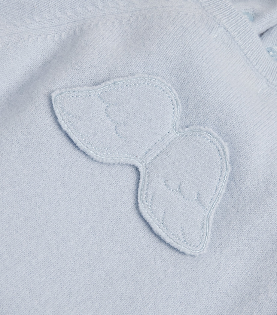 Marie-Chantal Cashmere Angel Wings Ariel Playsuit (3-12 Months) Blue Image 4