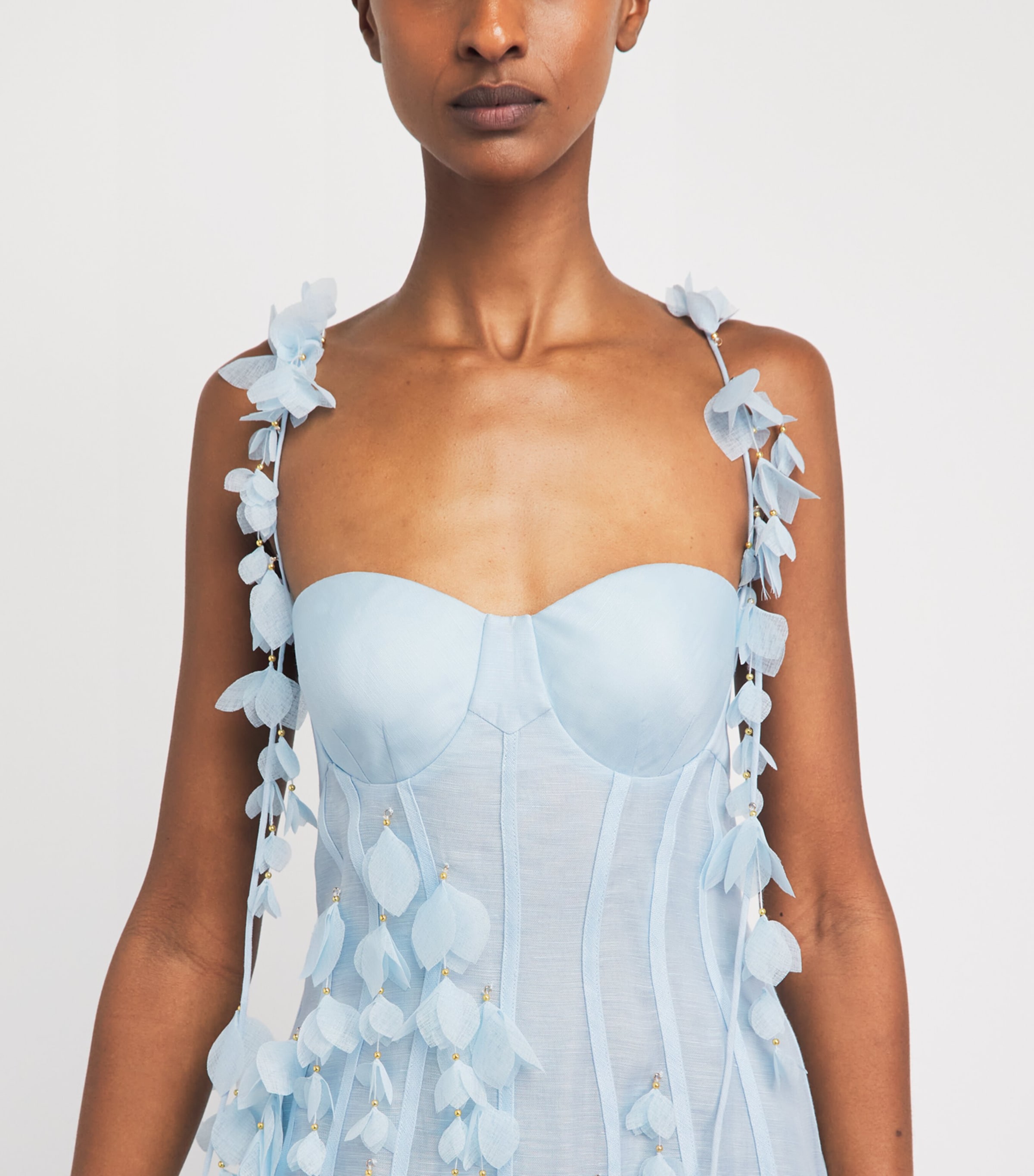 Zimmermann Womens Linen-Silk Petal Midi Dress Mint Image 3