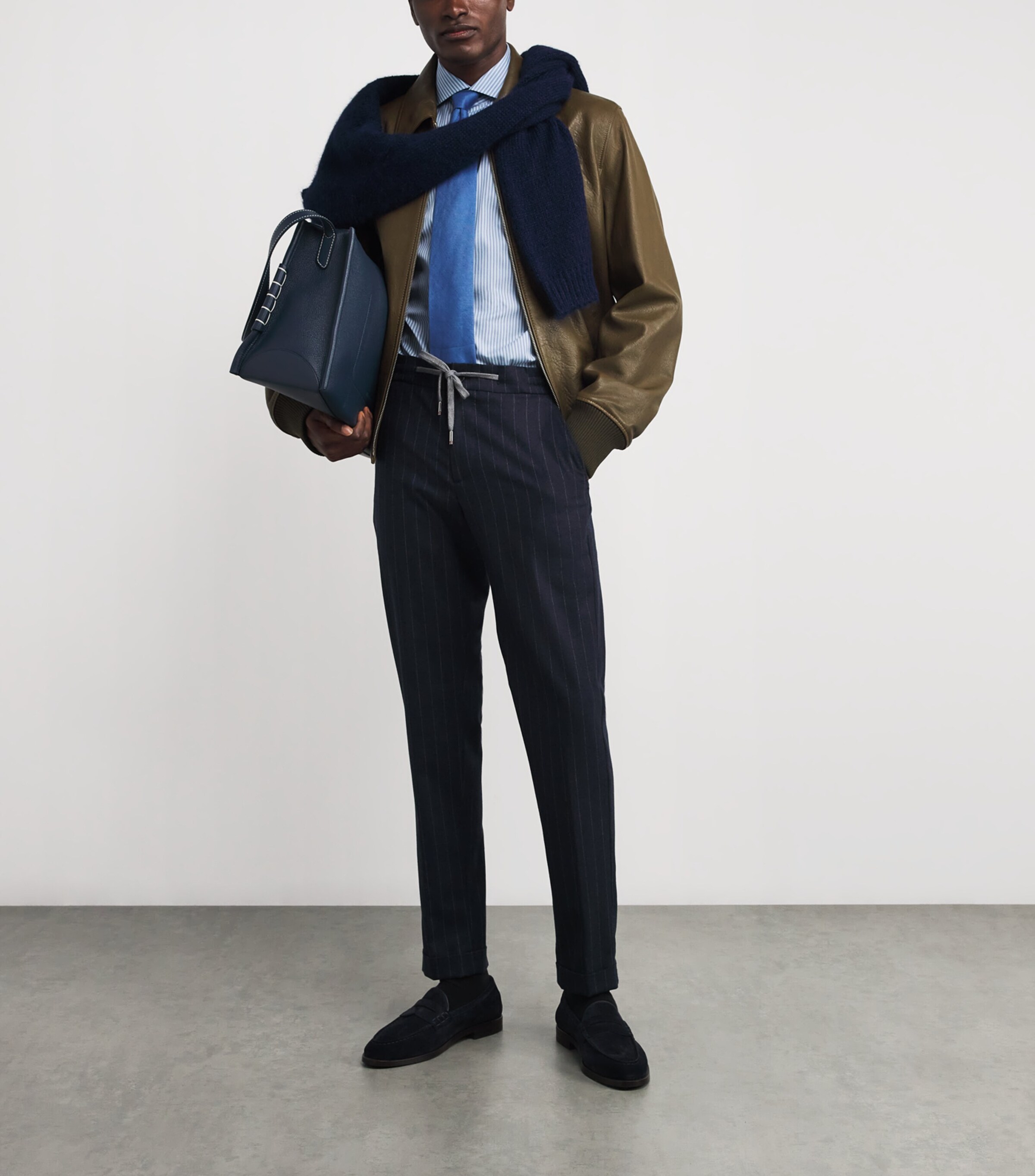 Cotton Twill Stripe Slim Shirt LIGHT BLUE Image 2