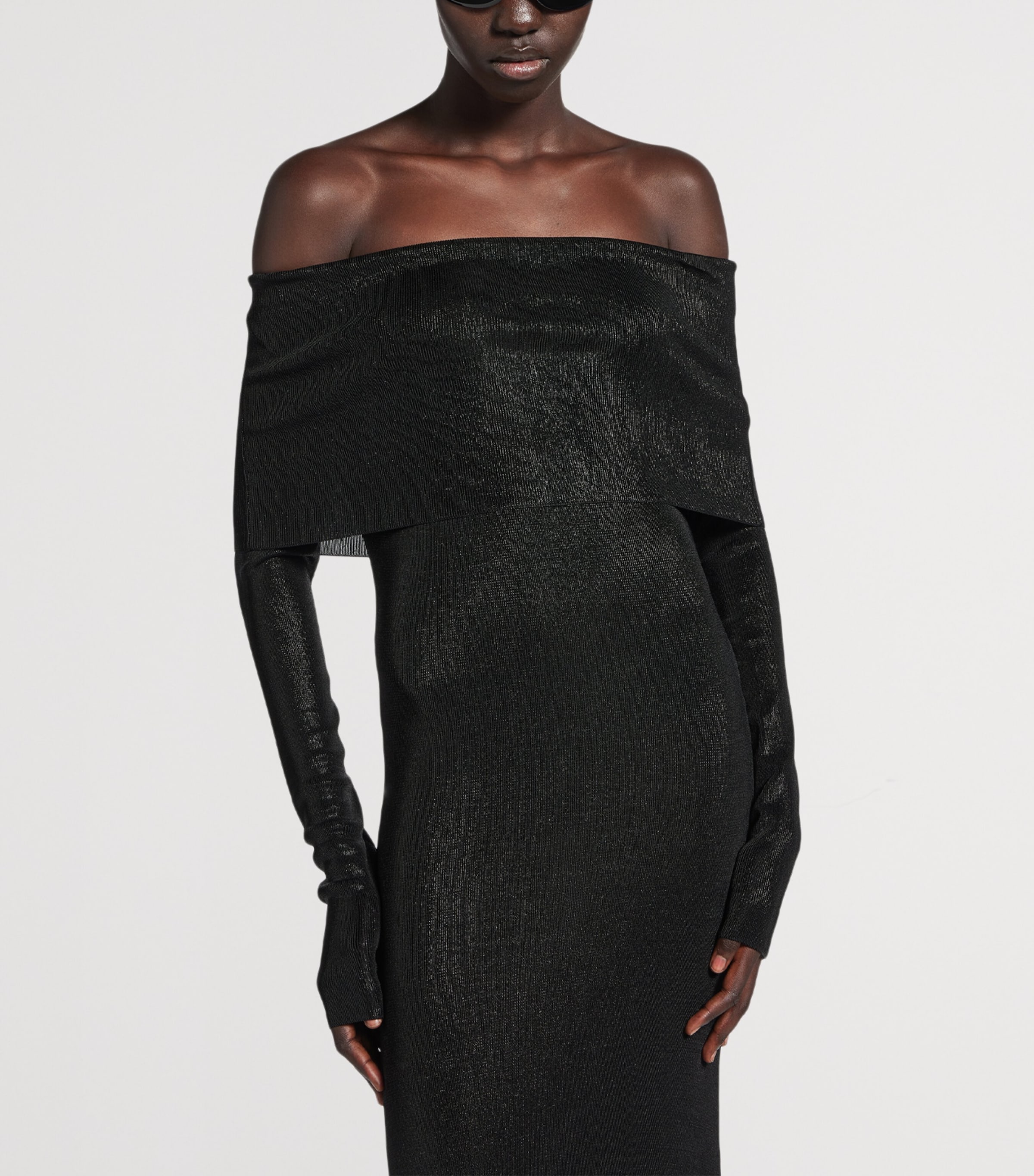 Balenciaga Womens Off-The-Shoulder Maxi Dress Image 5