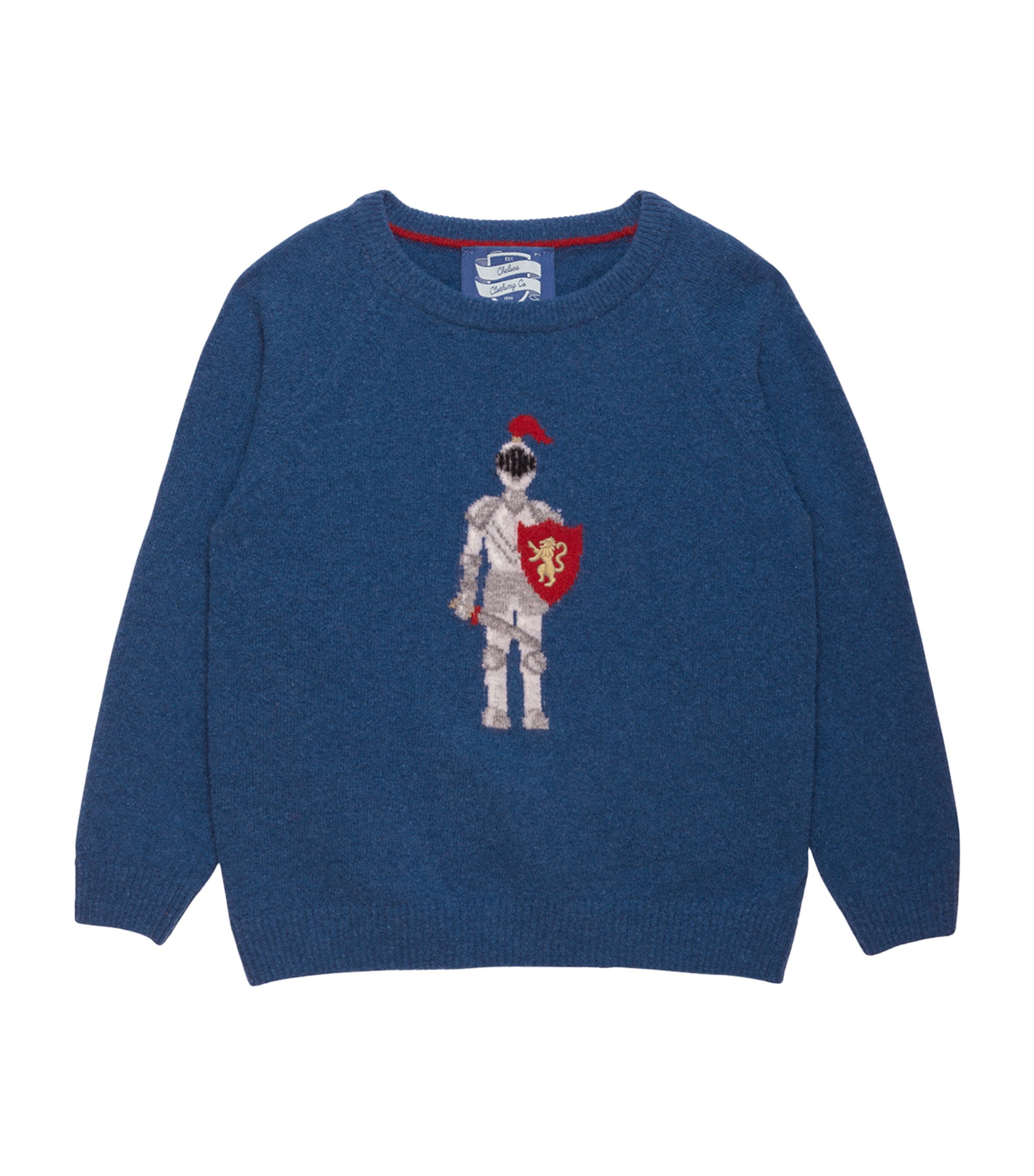 Shop Trotters Wool-blend Knight Sweater In Blue