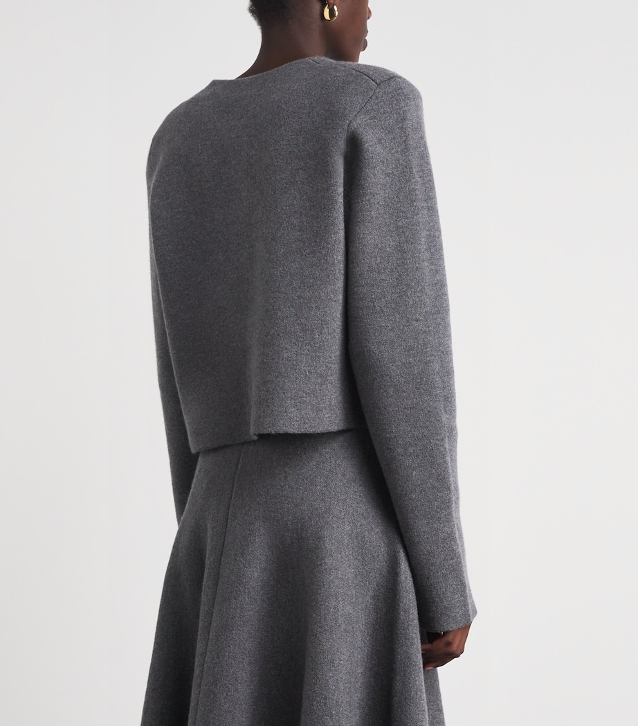 Brandon Maxwell Womens Virgin Wool Ryder Jacket Heather Grey Image 5